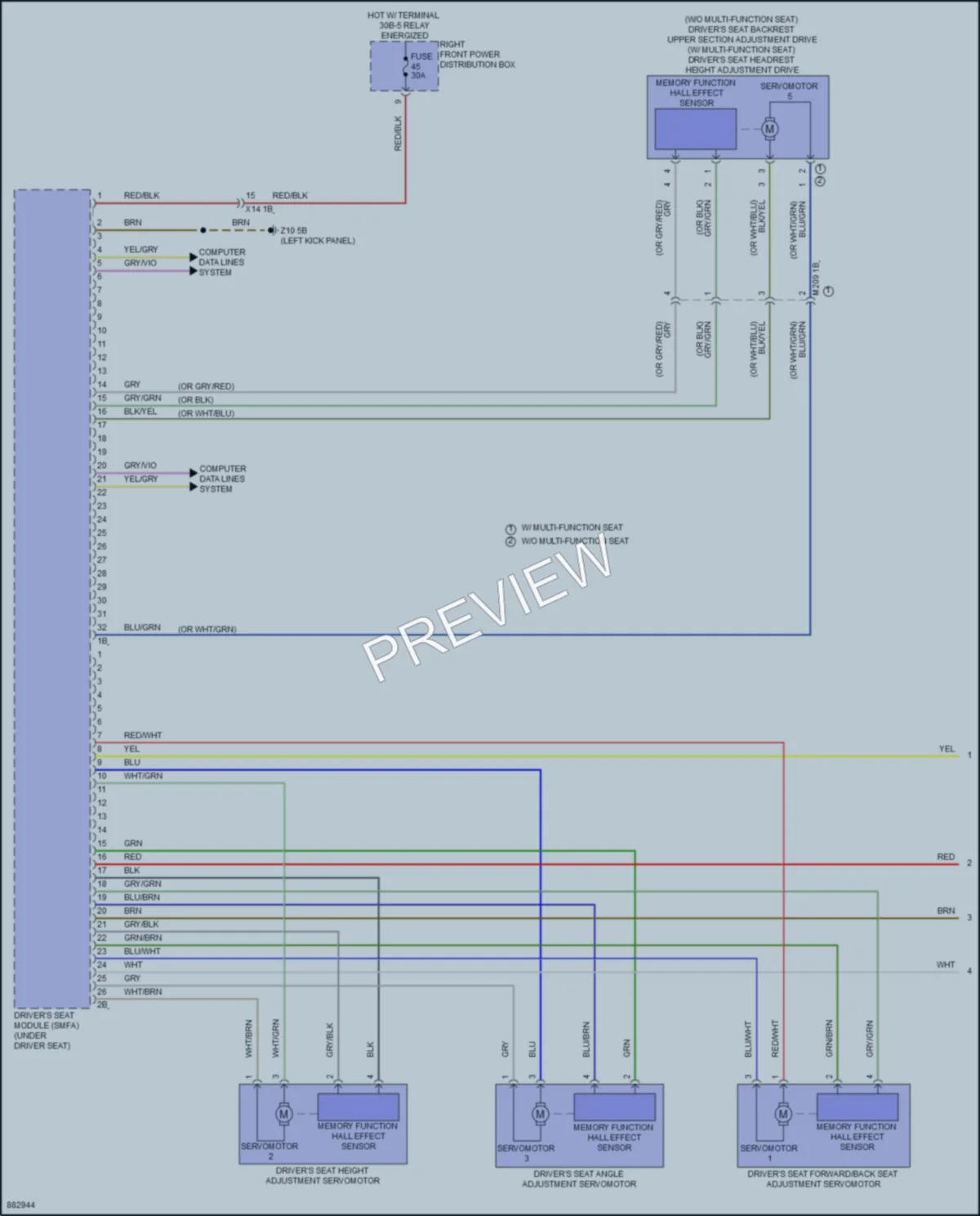 2024 BMW 740i Memory Systems wiring diagram preview
