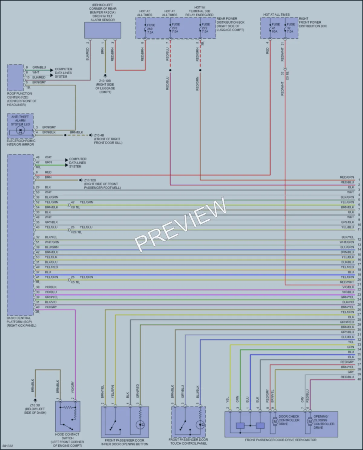 2024 BMW 740i Power Door Locks wiring diagram preview