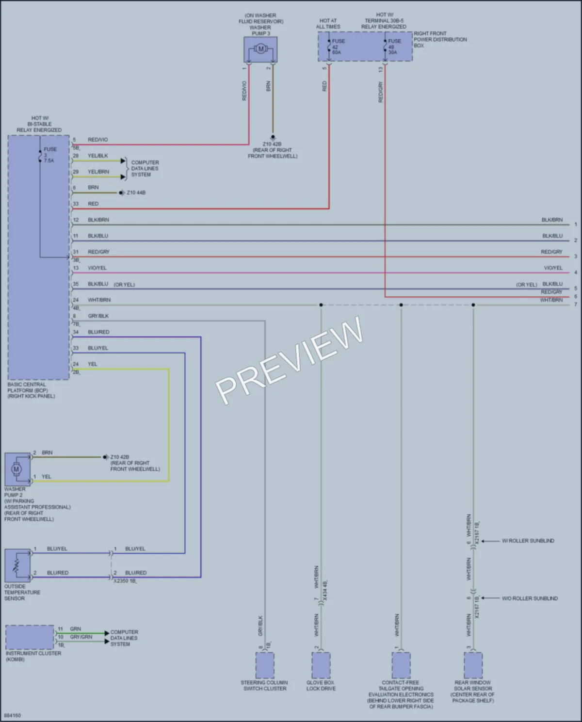 2024 BMW 740i Wiper Washer wiring diagram preview