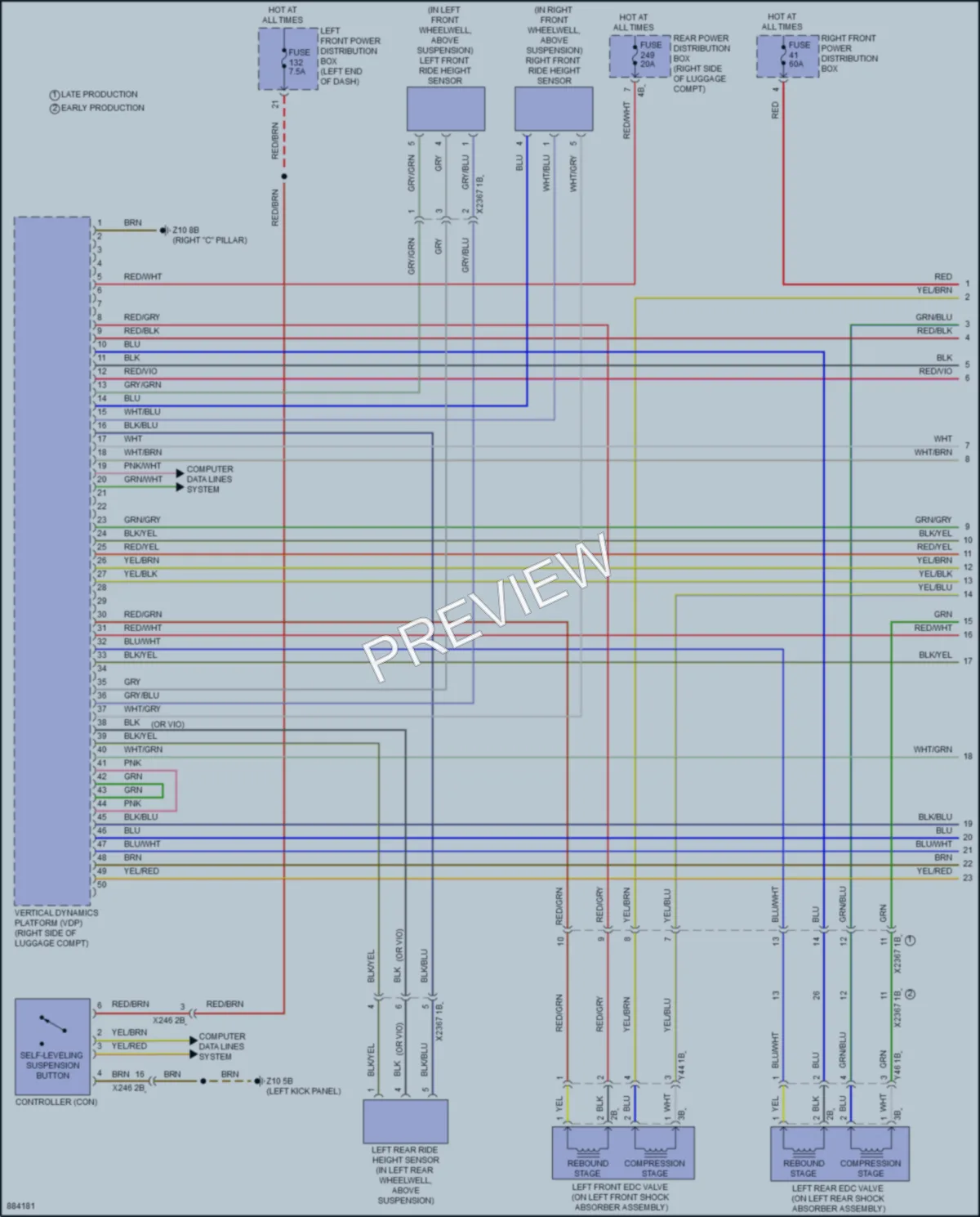 2024 BMW 760i Electronic Suspension wiring diagram preview