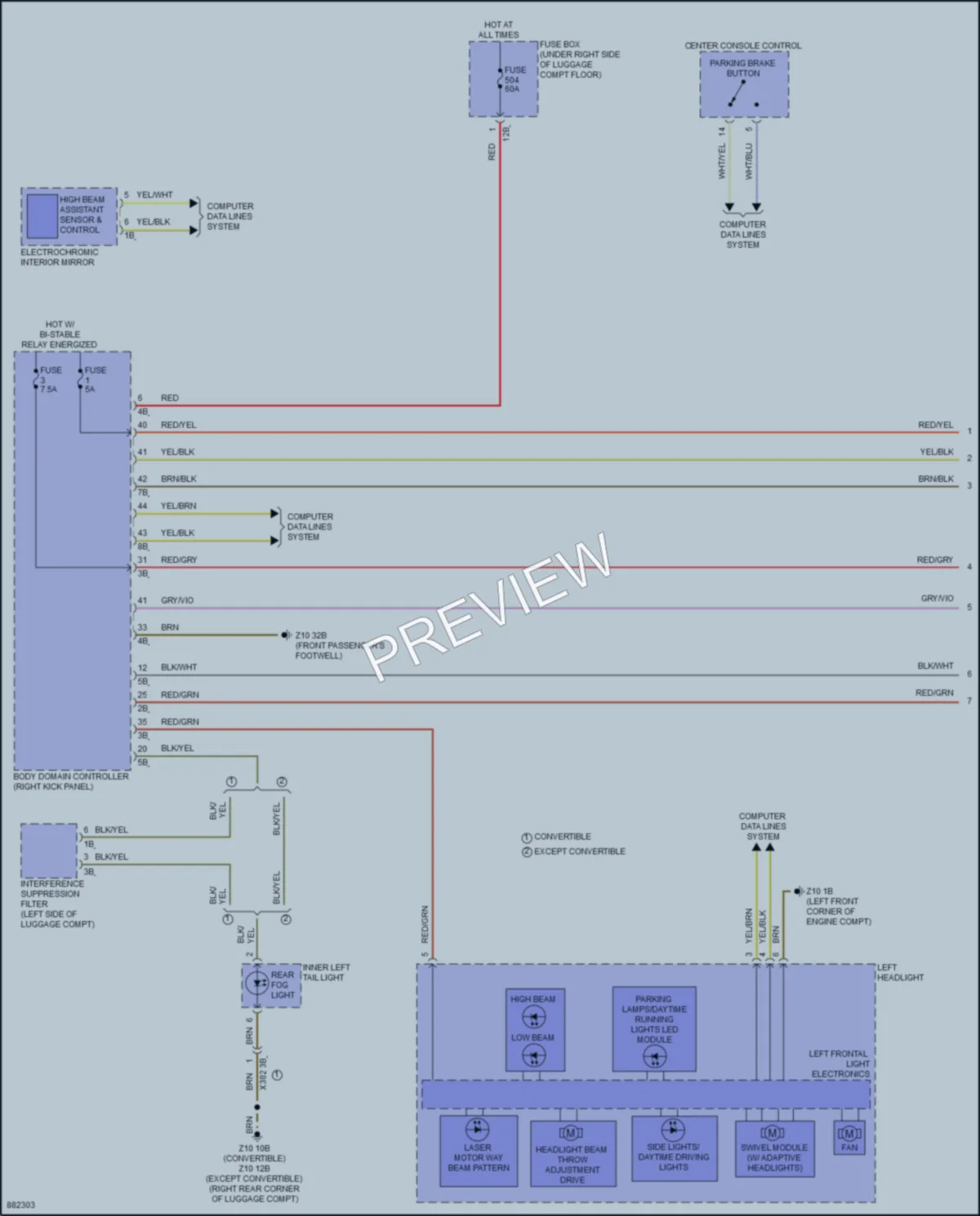 2024 BMW 840i Headlights wiring diagram preview