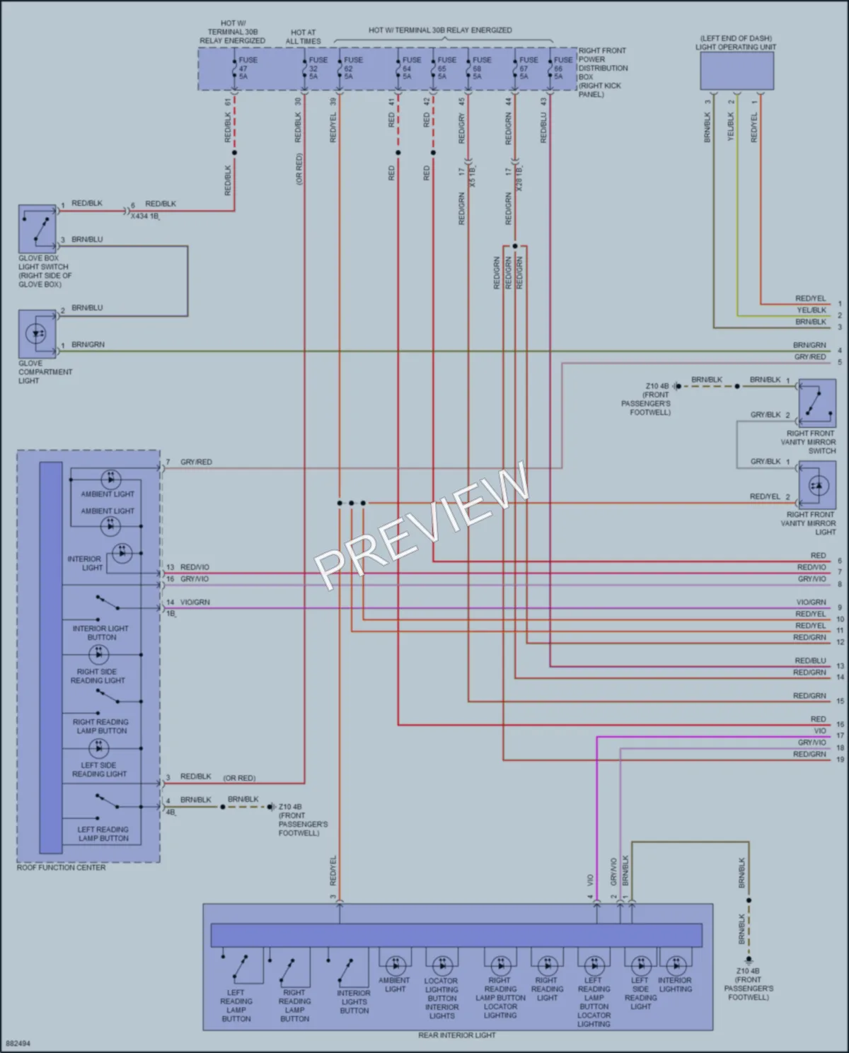 2024 BMW 840i Interior Lights wiring diagram preview