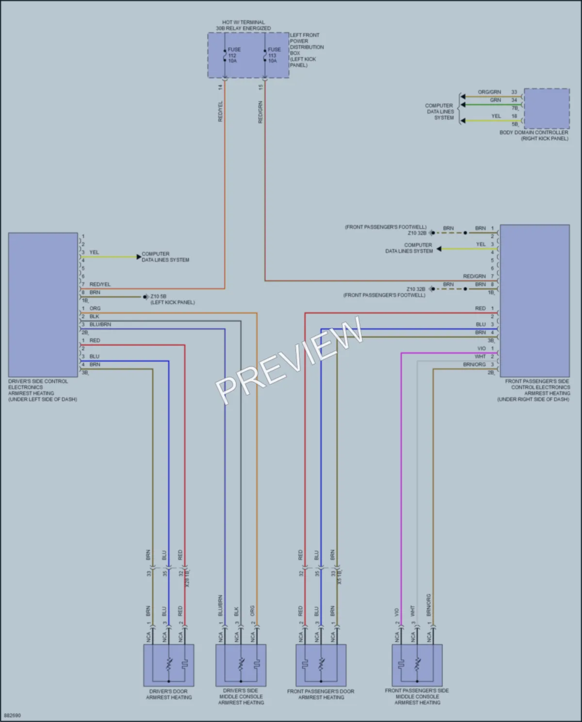 2024 BMW 840i Power Seats wiring diagram preview