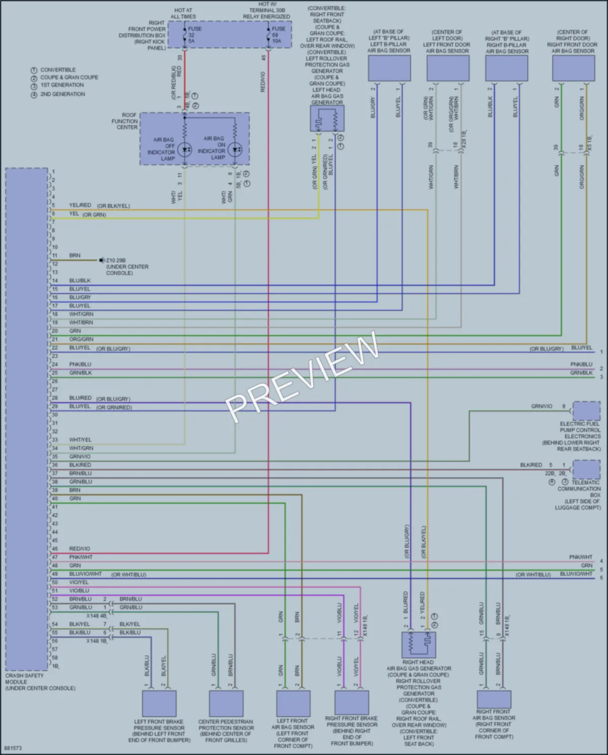 2024 BMW 840i Supplemental Restraints wiring diagram preview