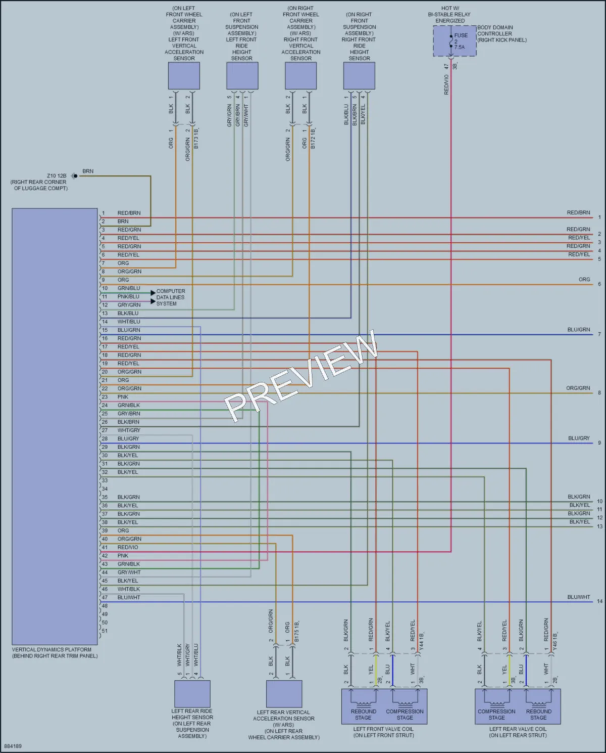2024 BMW 840iGranCoupe Electronic Suspension wiring diagram preview