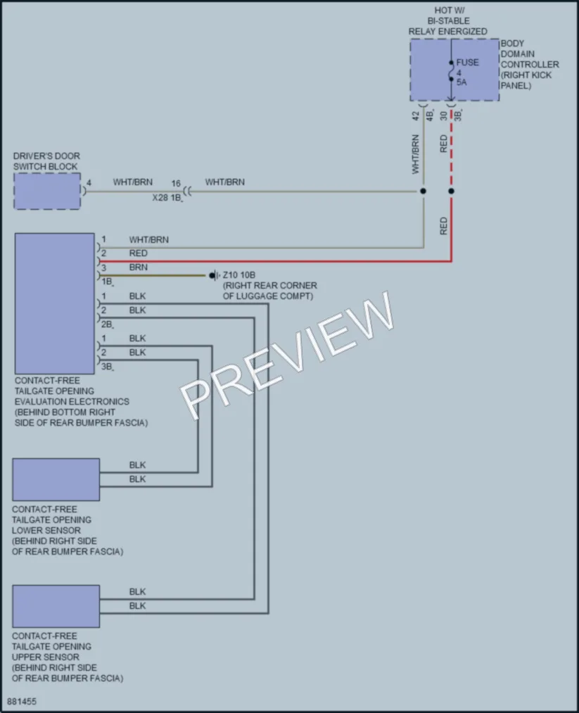 2024 BMW 840iGranCoupe Trunk Tailgate Fuel Door wiring diagram preview