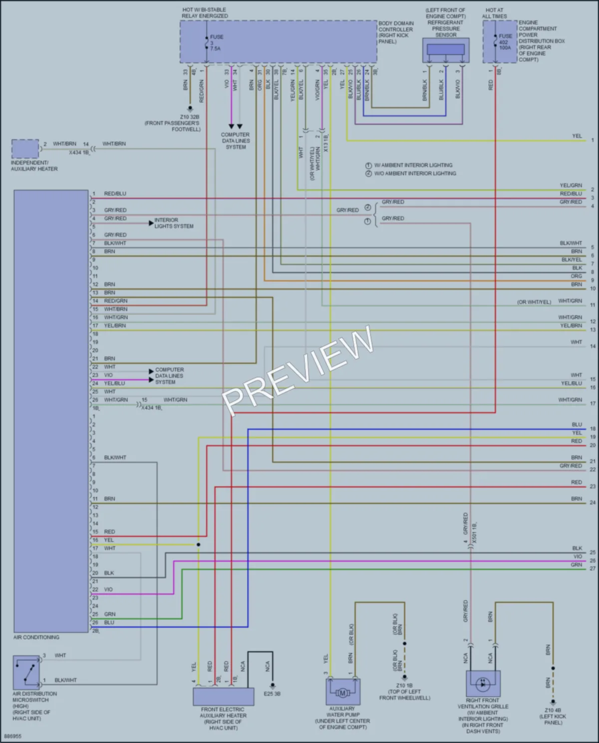 2024 BMW M2 Air Conditioning wiring diagram preview