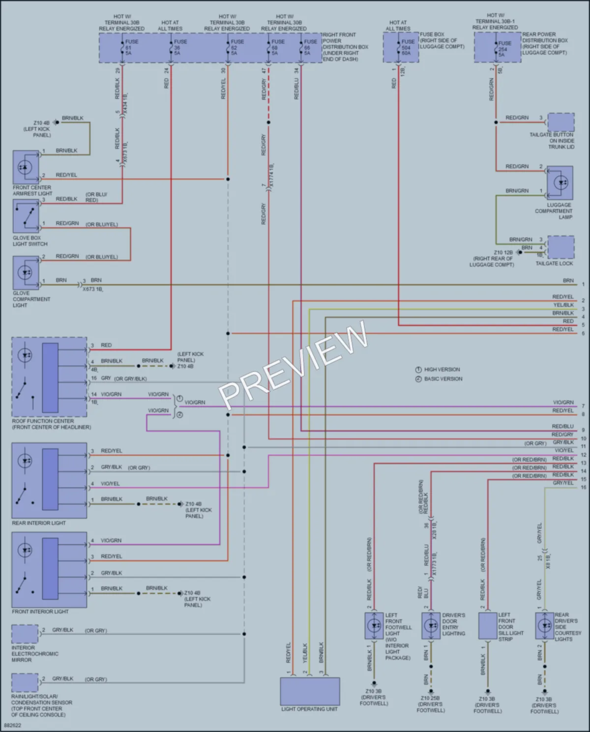2024 BMW M2 Interior Lights wiring diagram preview