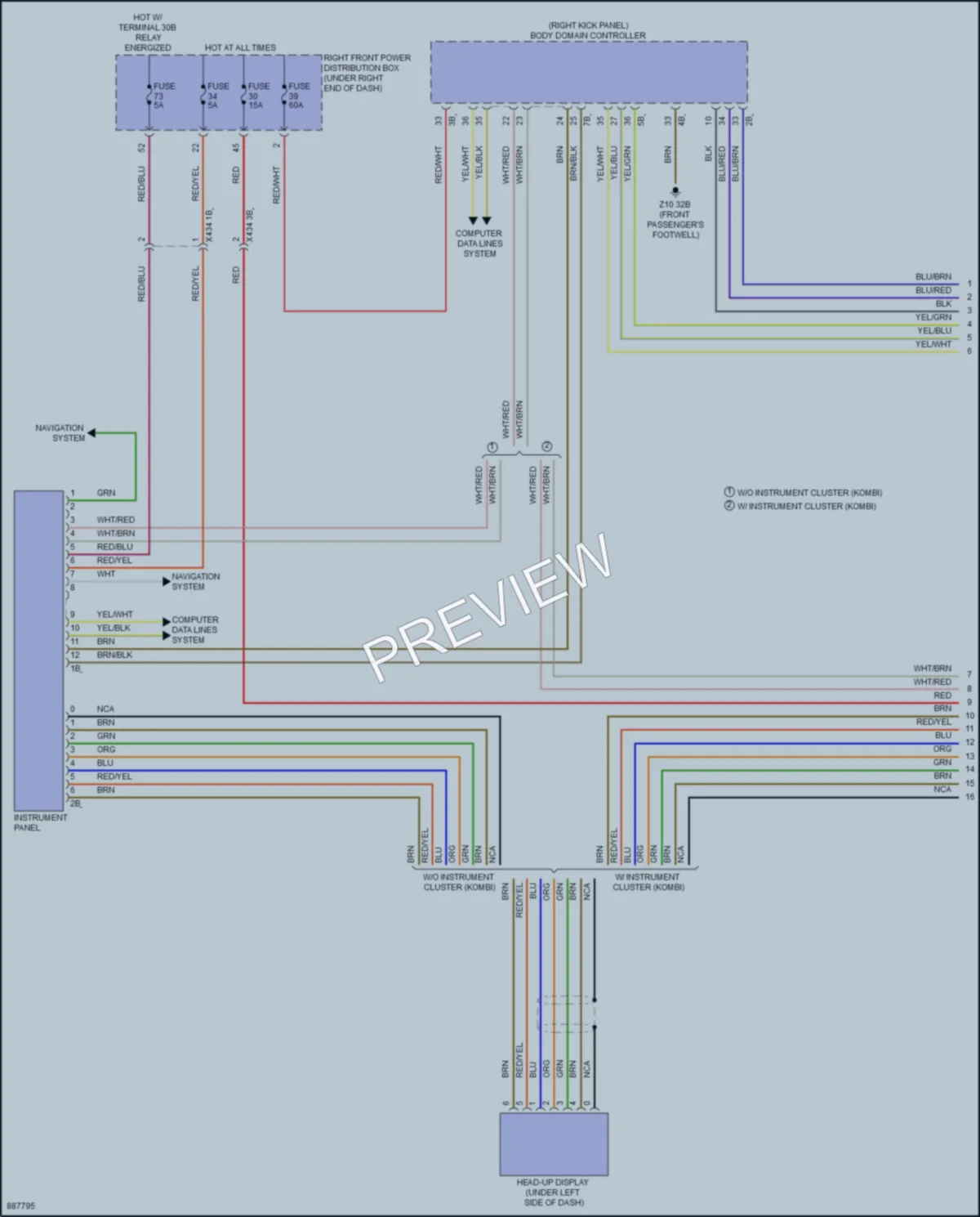 2024 BMW M240i Instrument Cluster wiring diagram preview