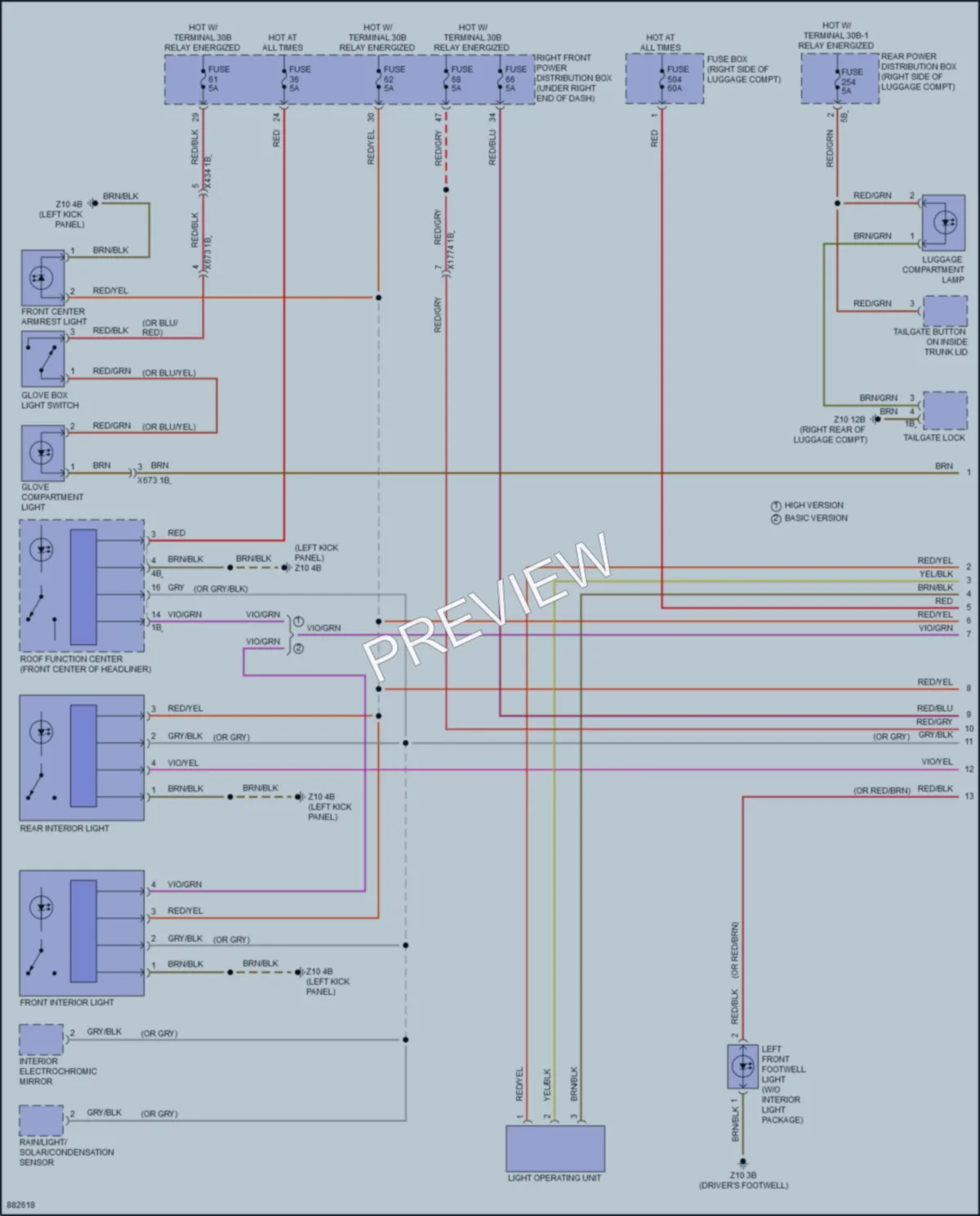 2024 BMW M240i Interior Lights wiring diagram preview