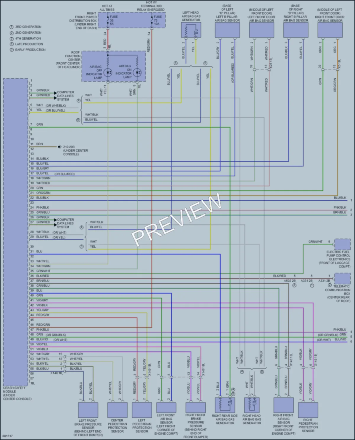 2024 BMW M240i Supplemental Restraints wiring diagram preview