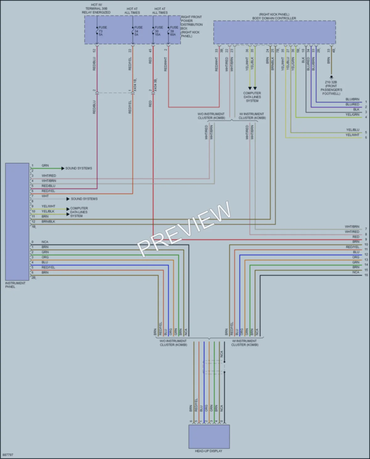 2024 BMW M3 Instrument Cluster wiring diagram preview
