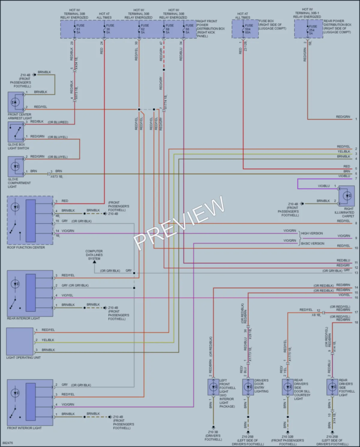 2024 BMW M3 Interior Lights wiring diagram preview