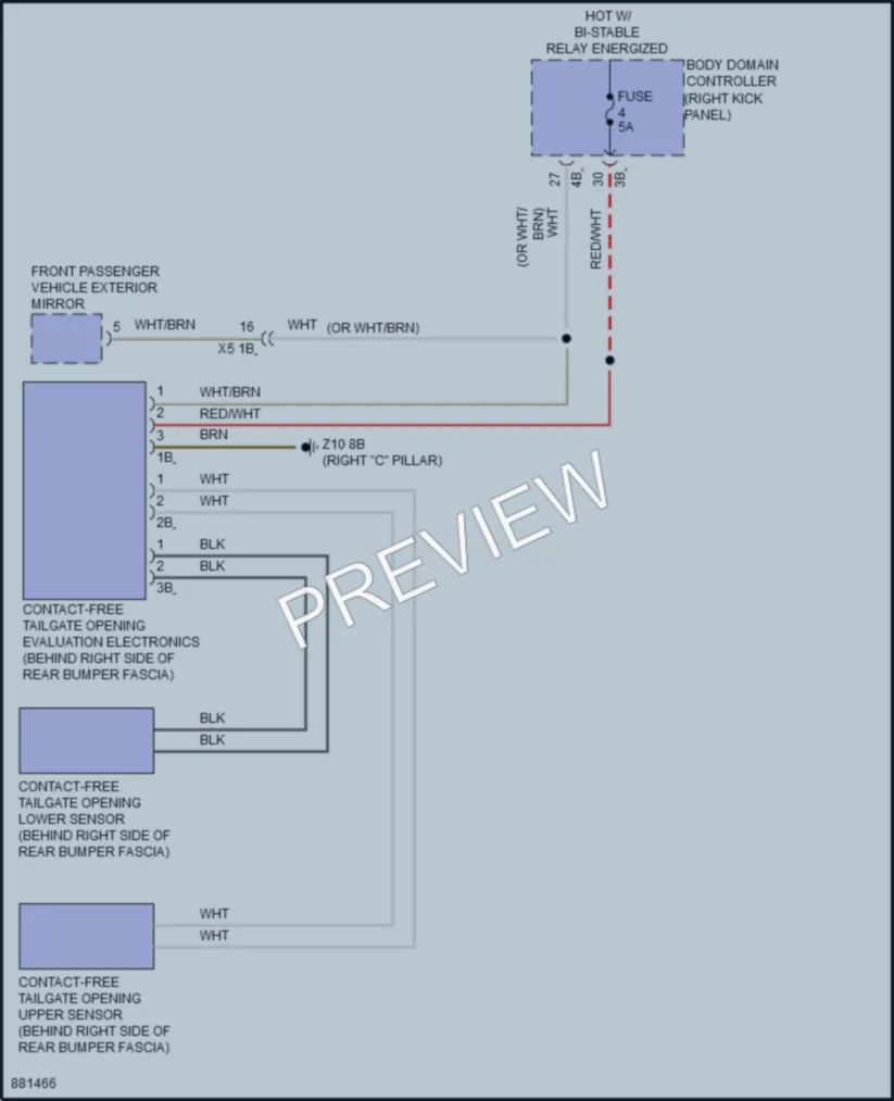 2024 BMW M340i Trunk Tailgate Fuel Door wiring diagram preview