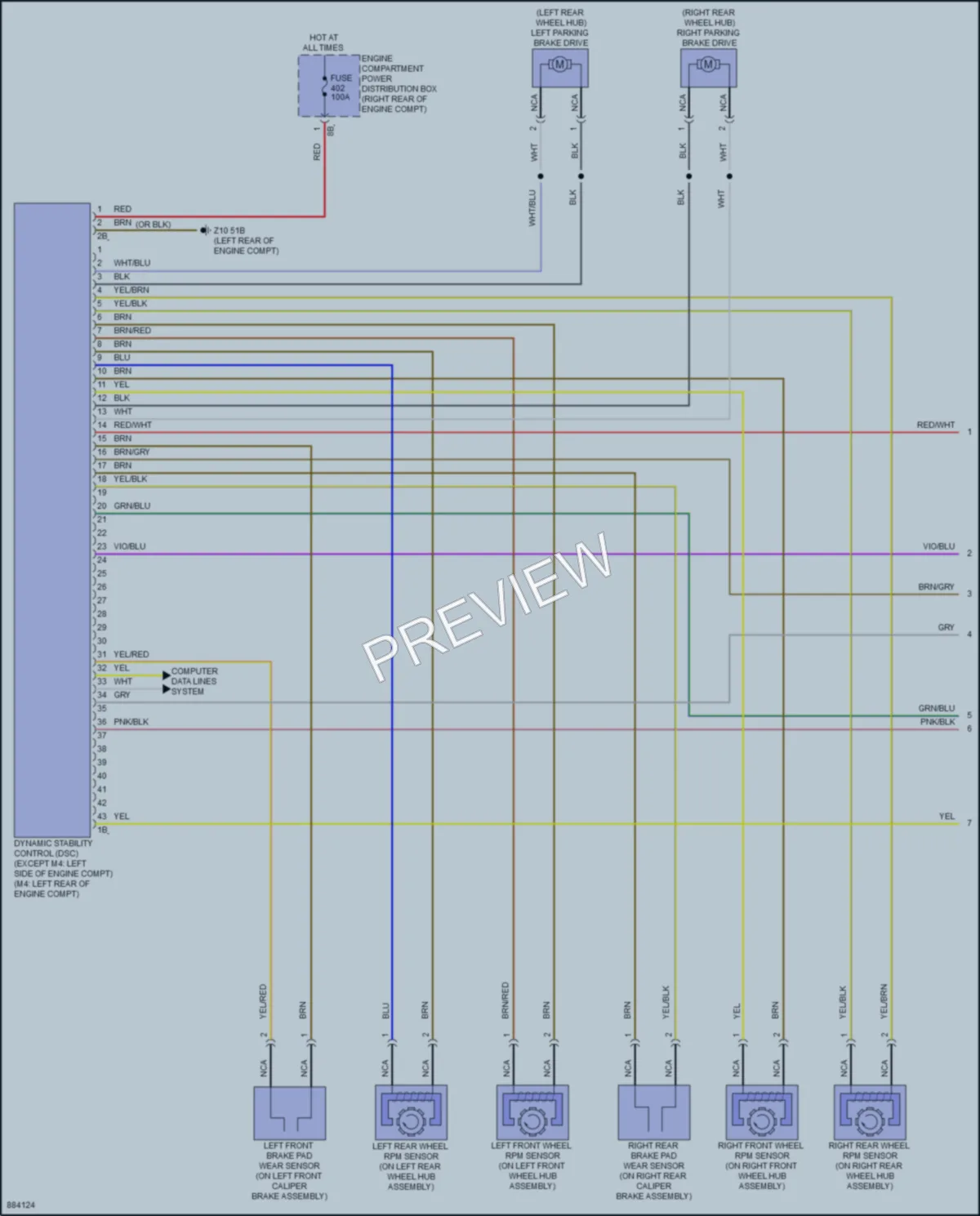 2024 BMW M4 Anti Lock Brakes wiring diagram preview