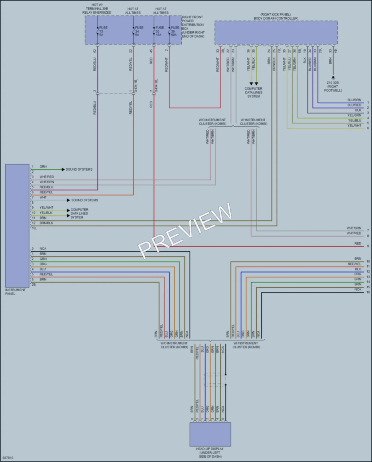 2024 BMW M440i Instrument Cluster wiring diagram preview
