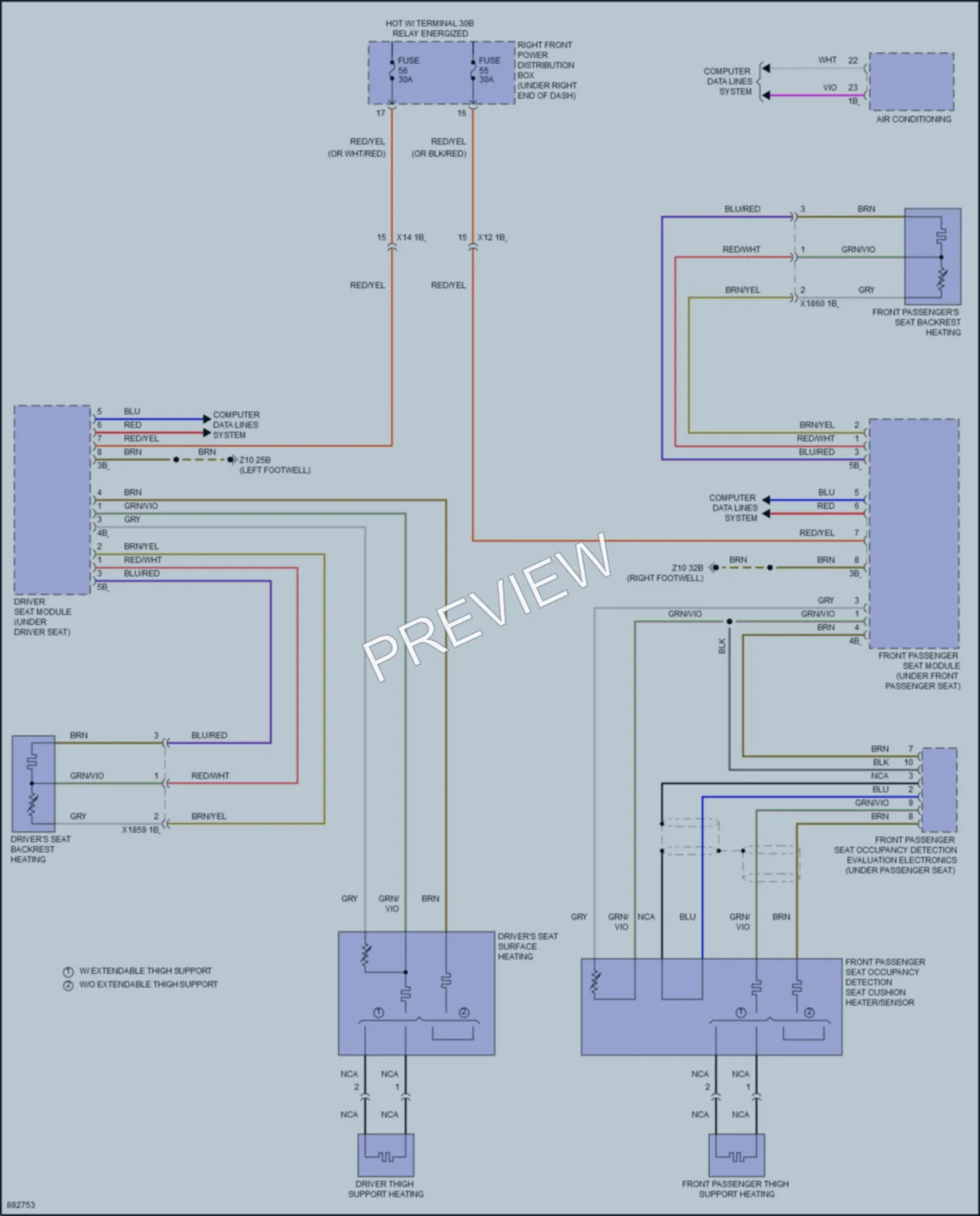 2024 BMW M440i Power Seats wiring diagram preview