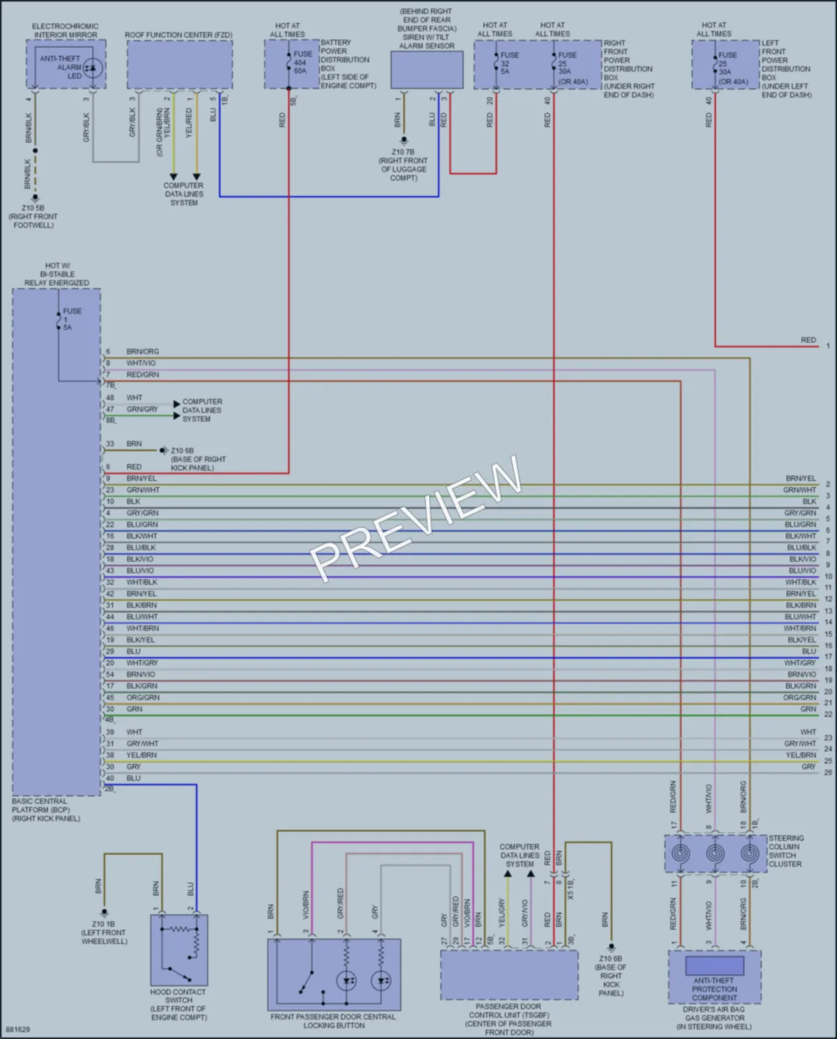 2024 BMW X1SAV Anti Theft wiring diagram preview
