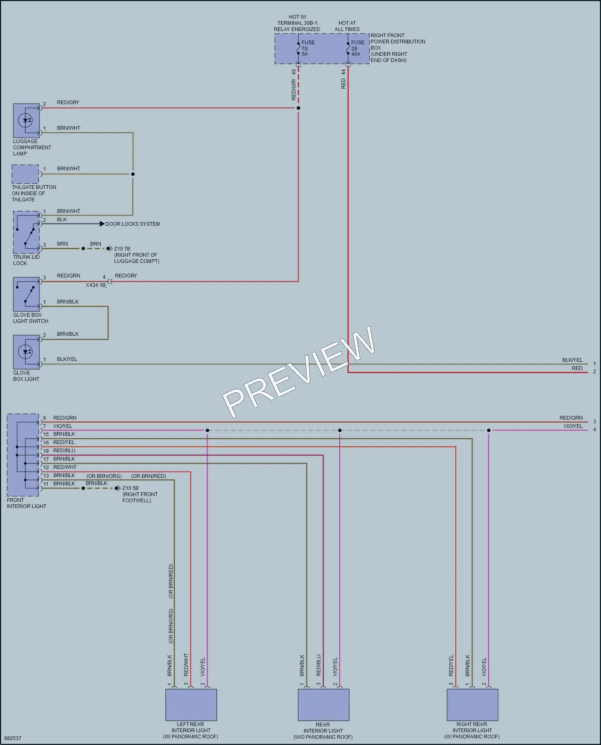 2024 BMW X1SAV Interior Lights wiring diagram preview