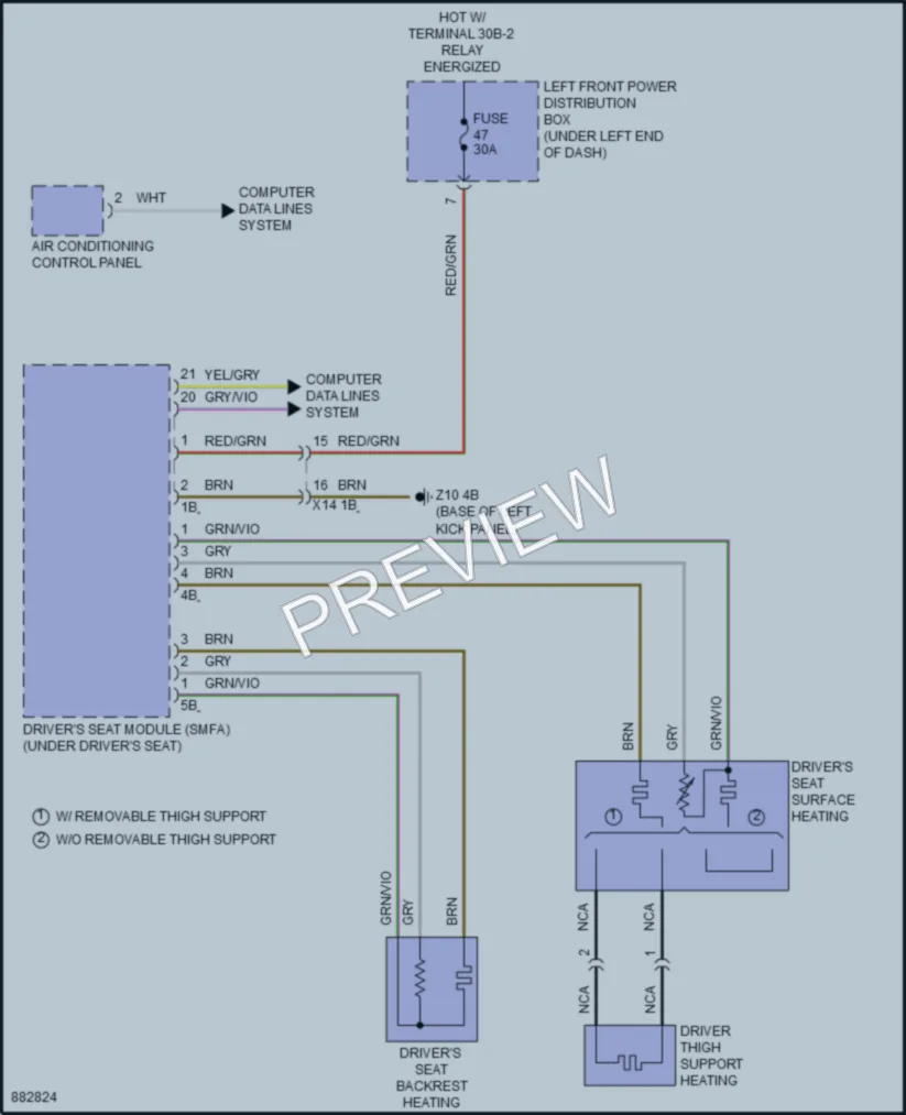 2024 BMW X1SAV Power Seats wiring diagram preview