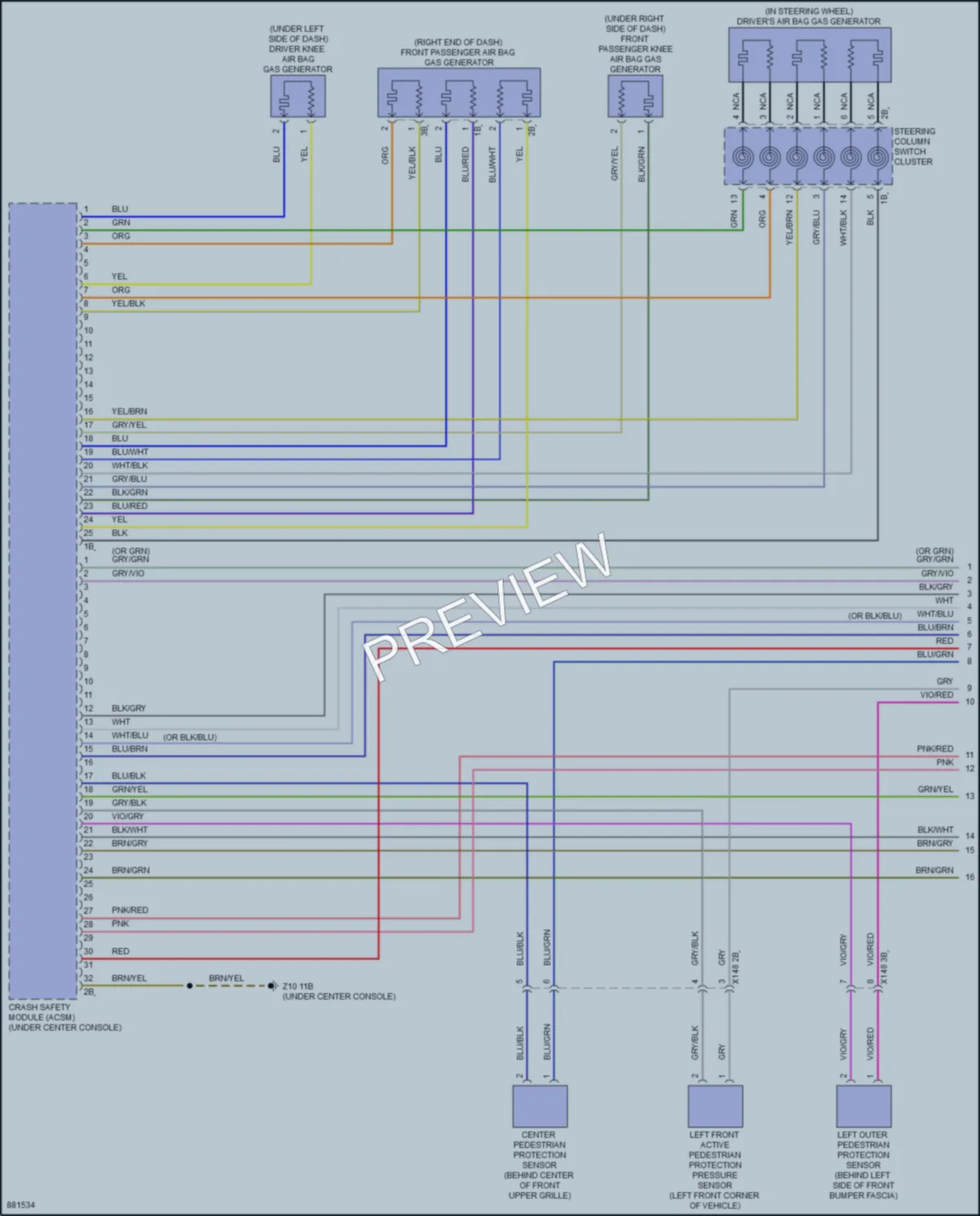 2024 BMW X1SAV Supplemental Restraints wiring diagram preview