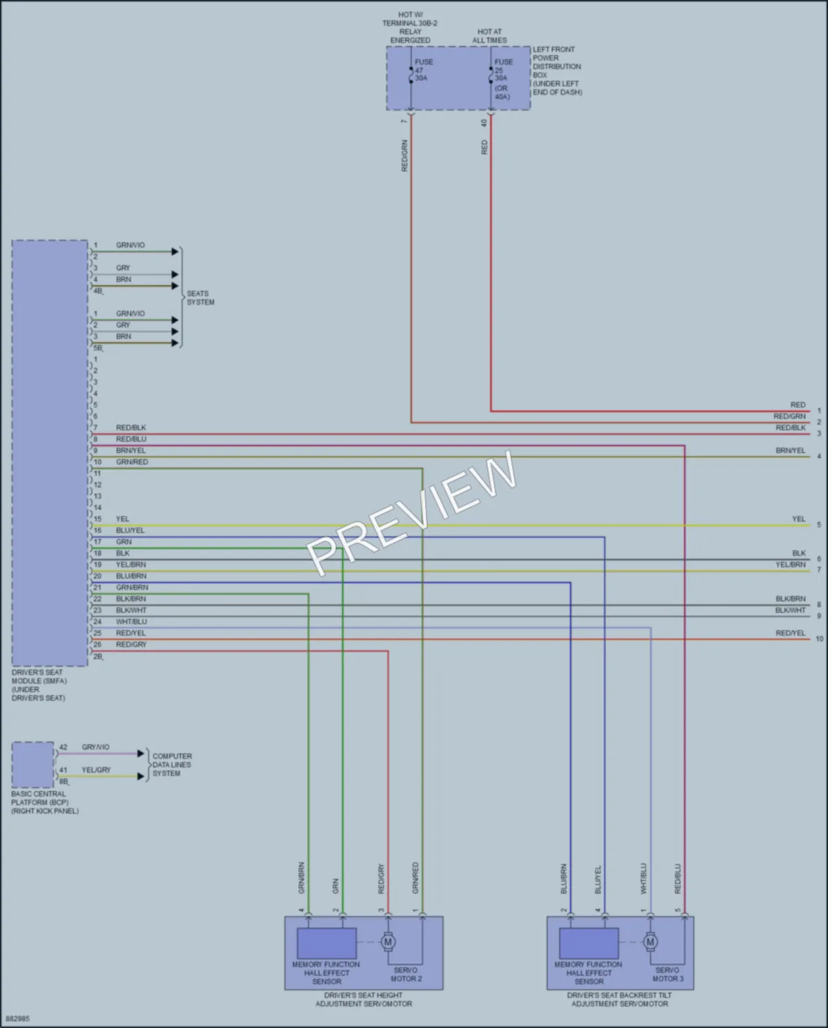 2024 BMW X2 Memory Systems wiring diagram preview