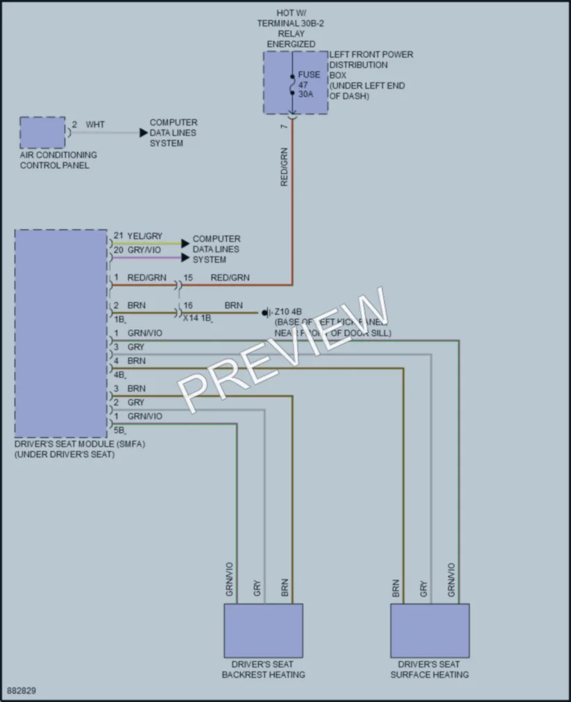 2024 BMW X2 Power Seats wiring diagram preview