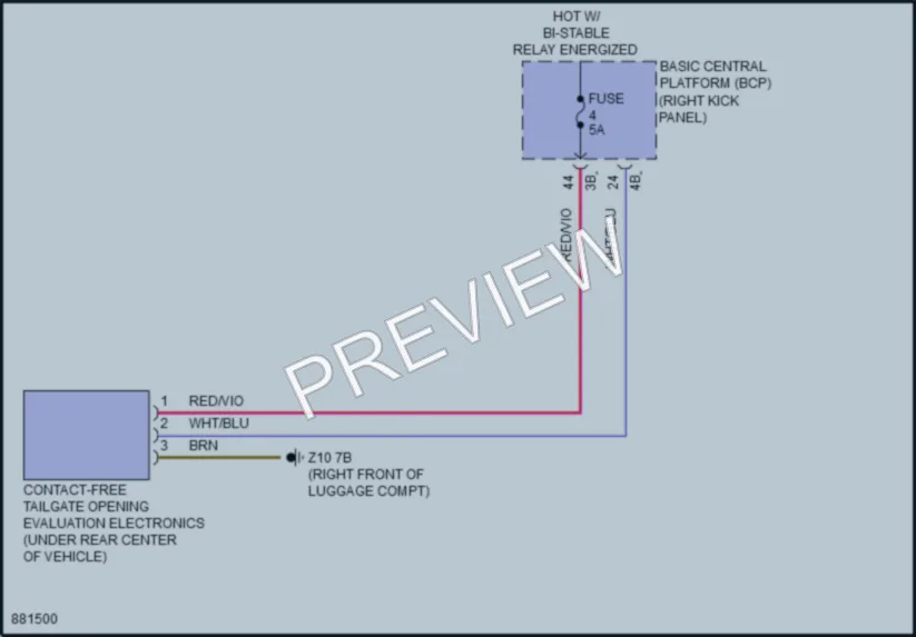 2024 BMW X2 Trunk Tailgate Fuel Door wiring diagram preview