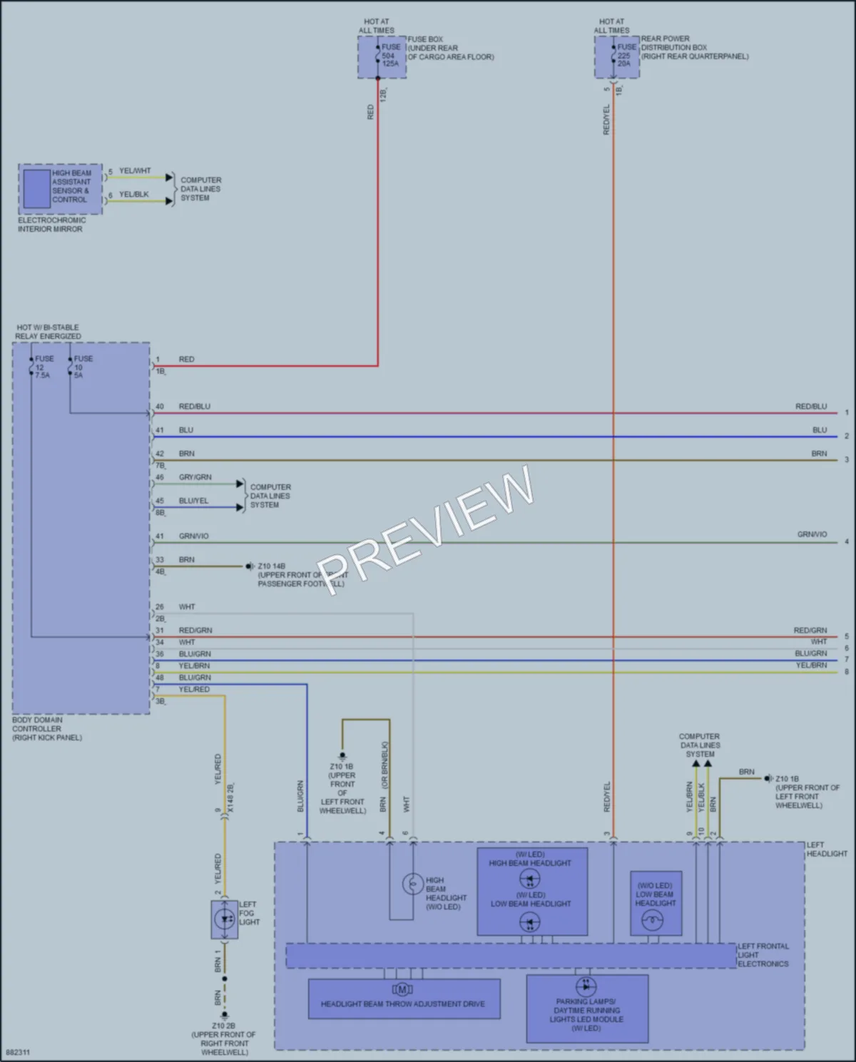 2024 BMW X3M Headlights wiring diagram preview