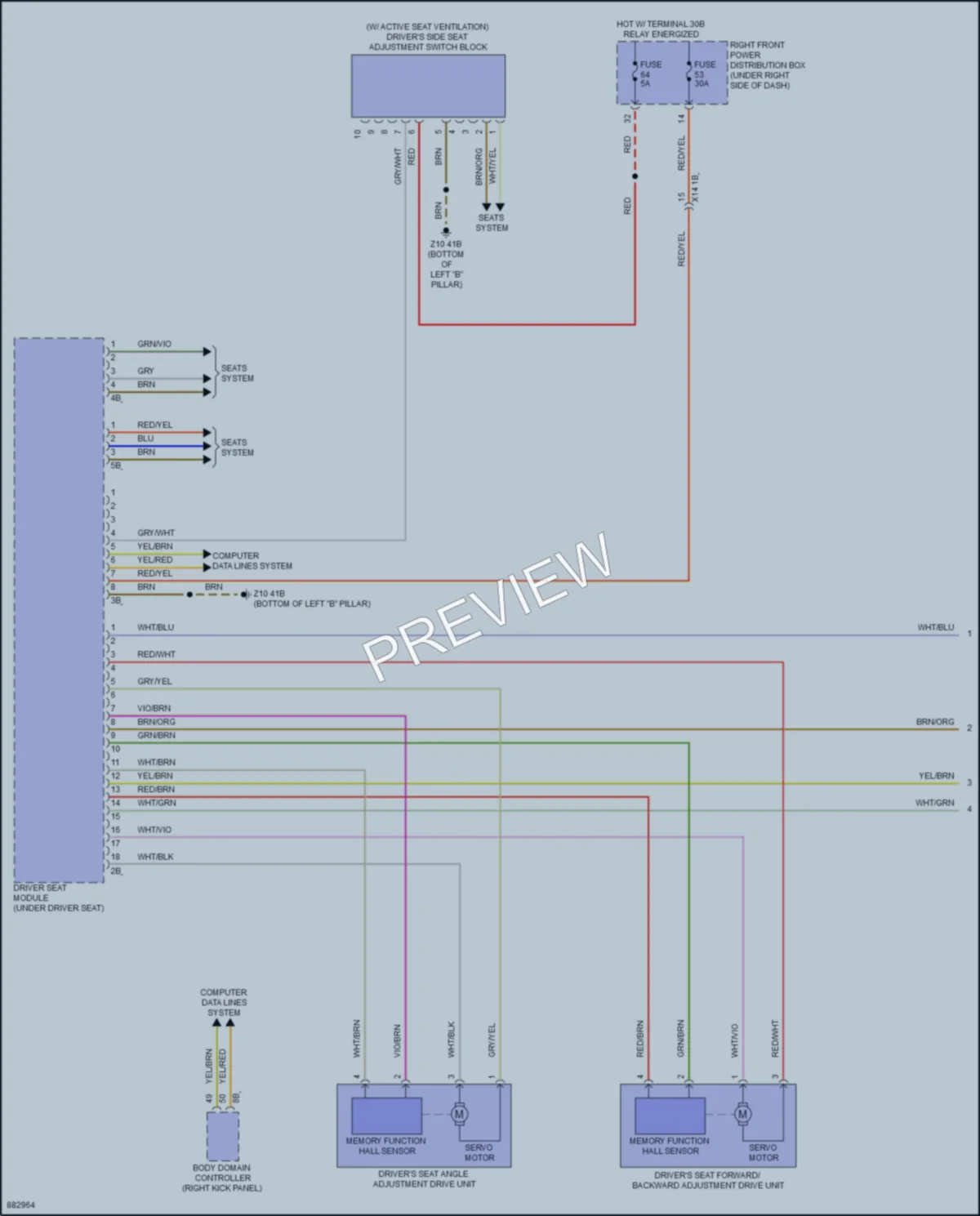 2024 BMW X3M Memory Systems wiring diagram preview