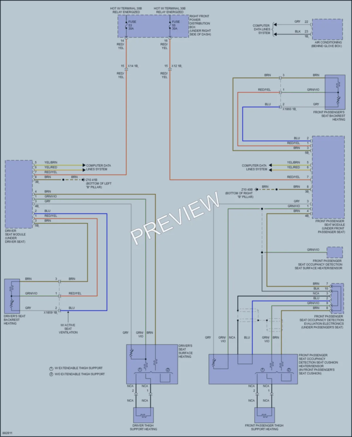 2024 BMW X3M Power Seats wiring diagram preview