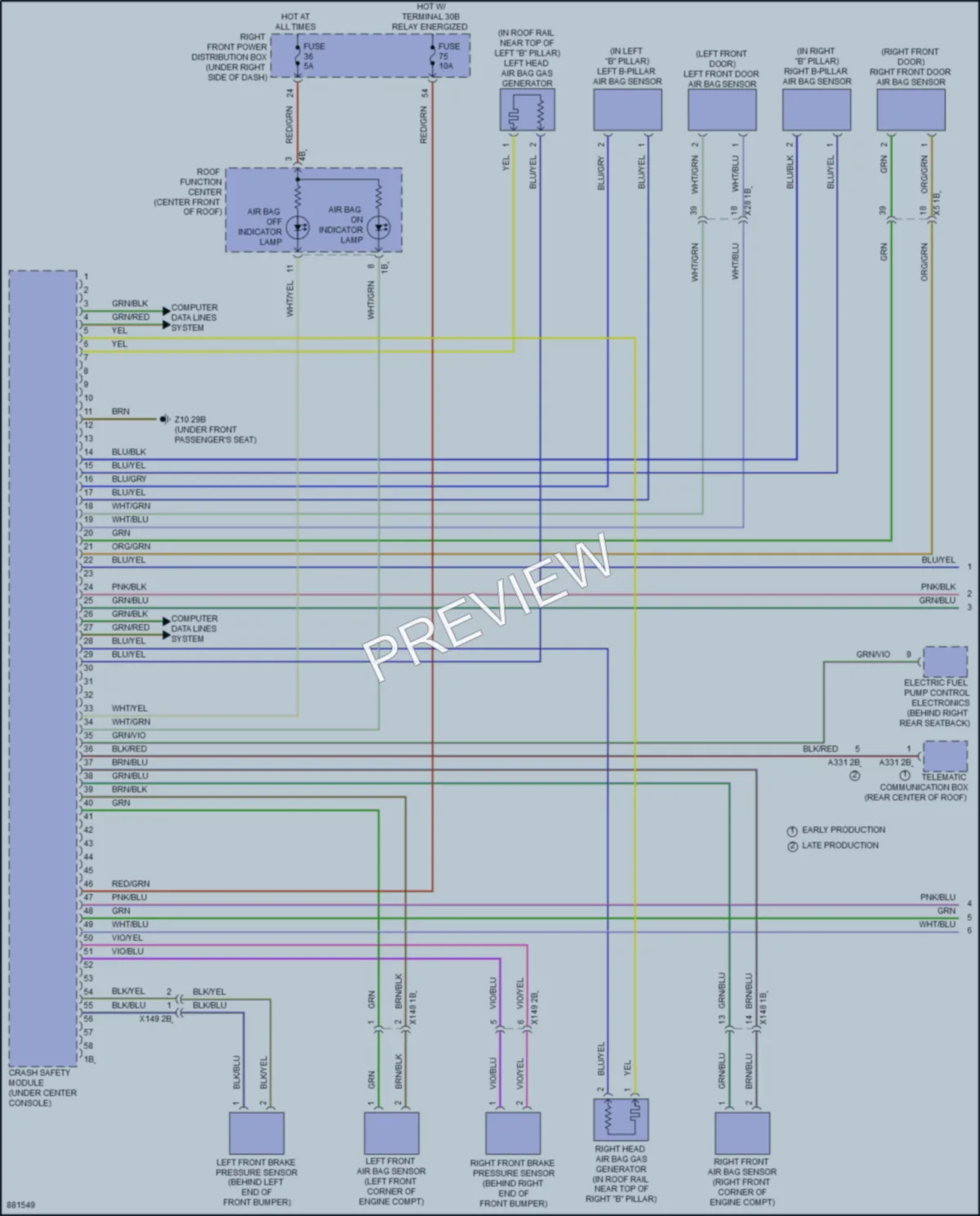 2024 BMW X3M Supplemental Restraints wiring diagram preview