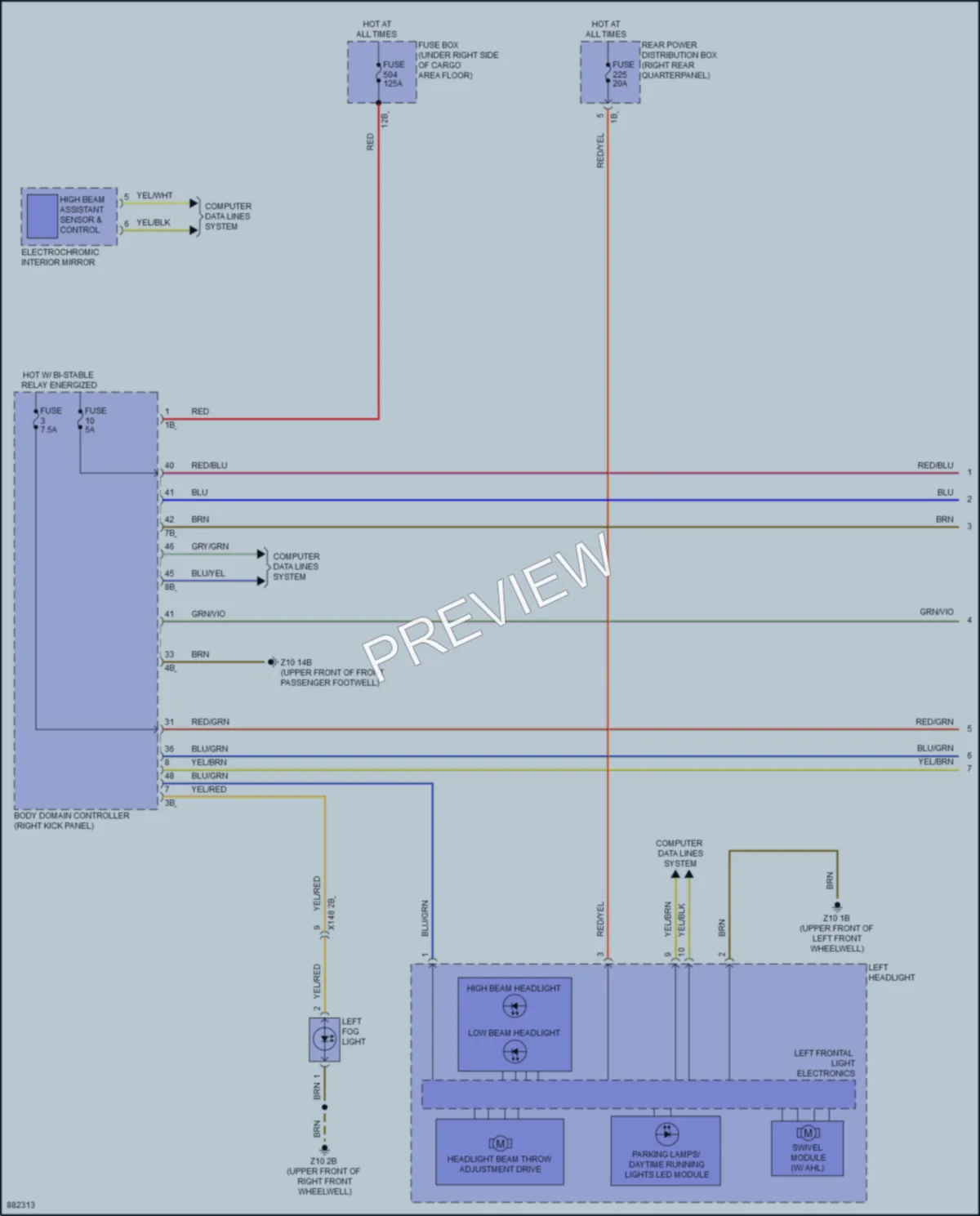 2024 BMW X4 Headlights wiring diagram preview