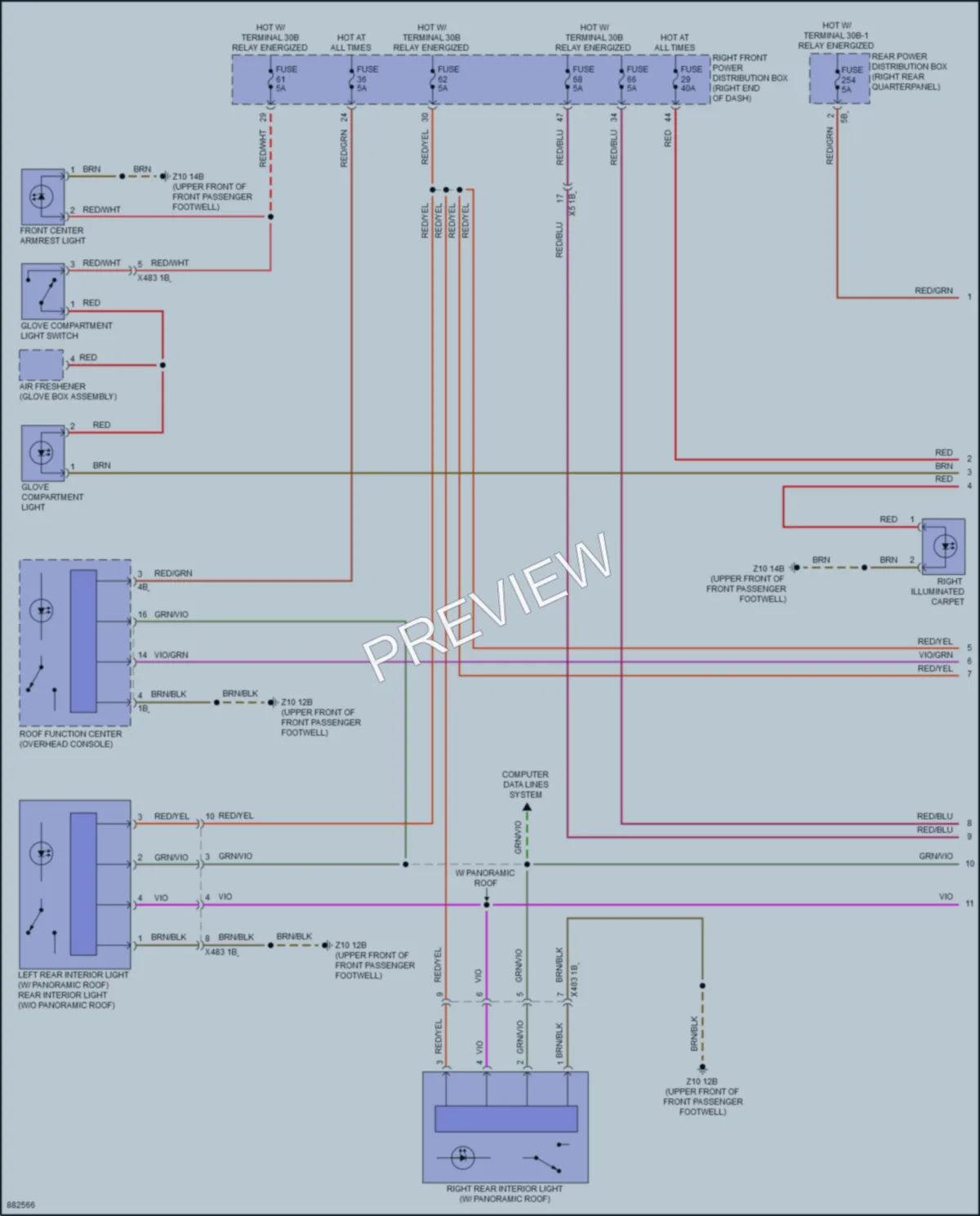 2024 BMW X4M Interior Lights wiring diagram preview