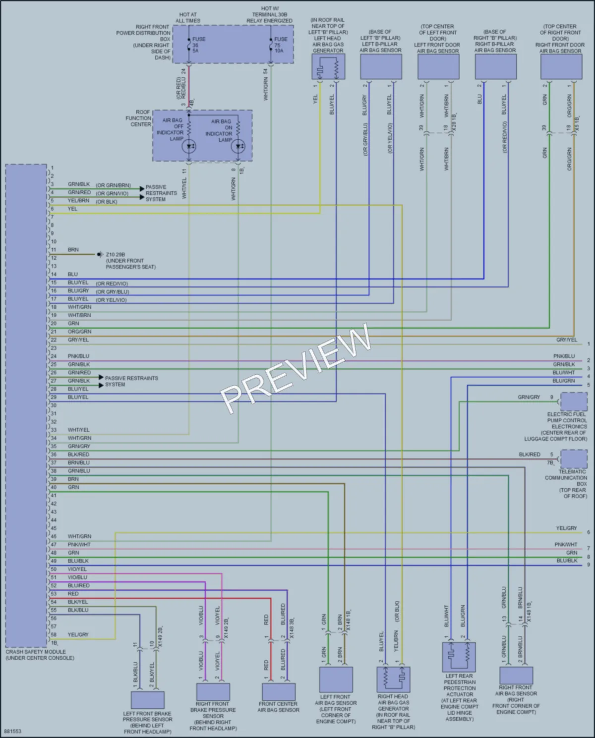 2024 BMW X5 Supplemental Restraints wiring diagram preview