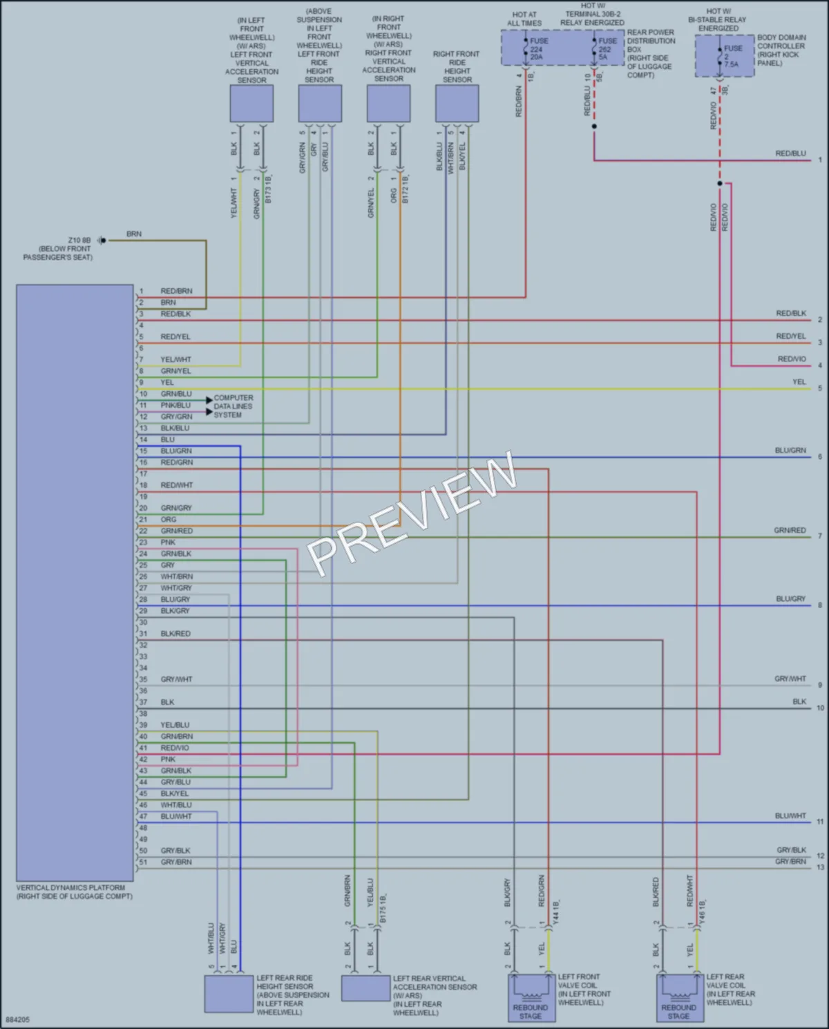 2024 BMW X5M Electronic Suspension wiring diagram preview