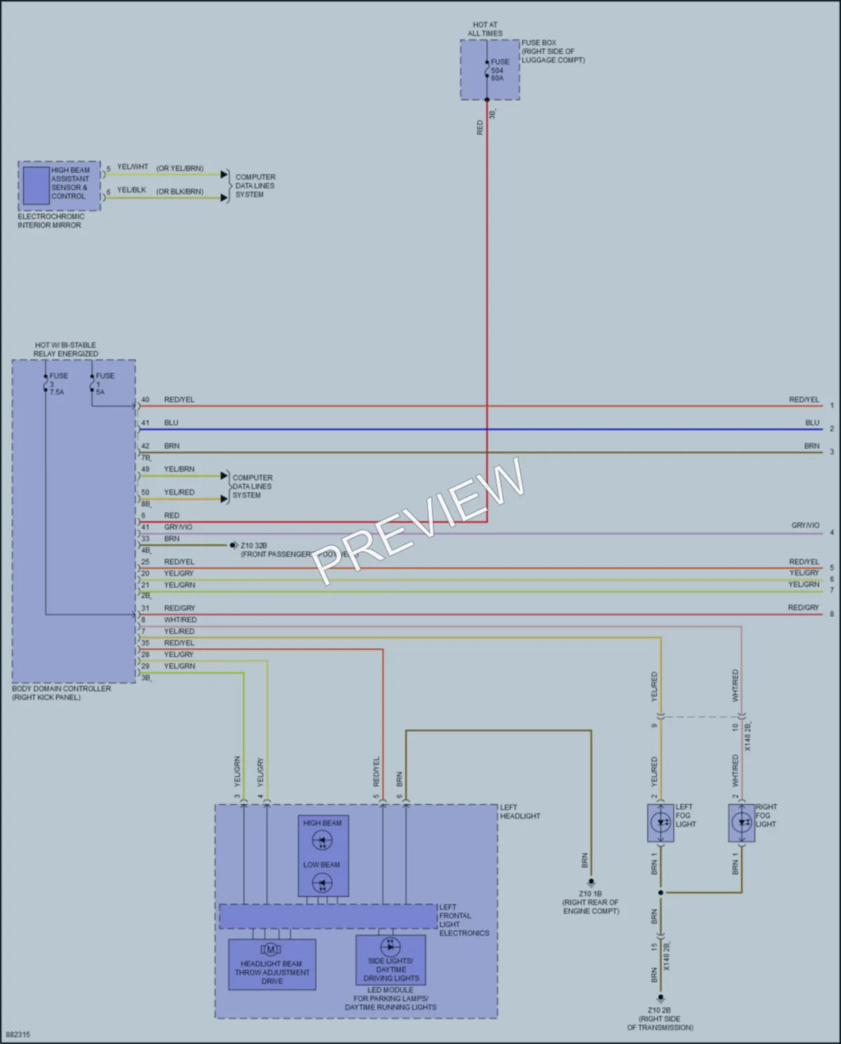 2024 BMW X5M Headlights wiring diagram preview