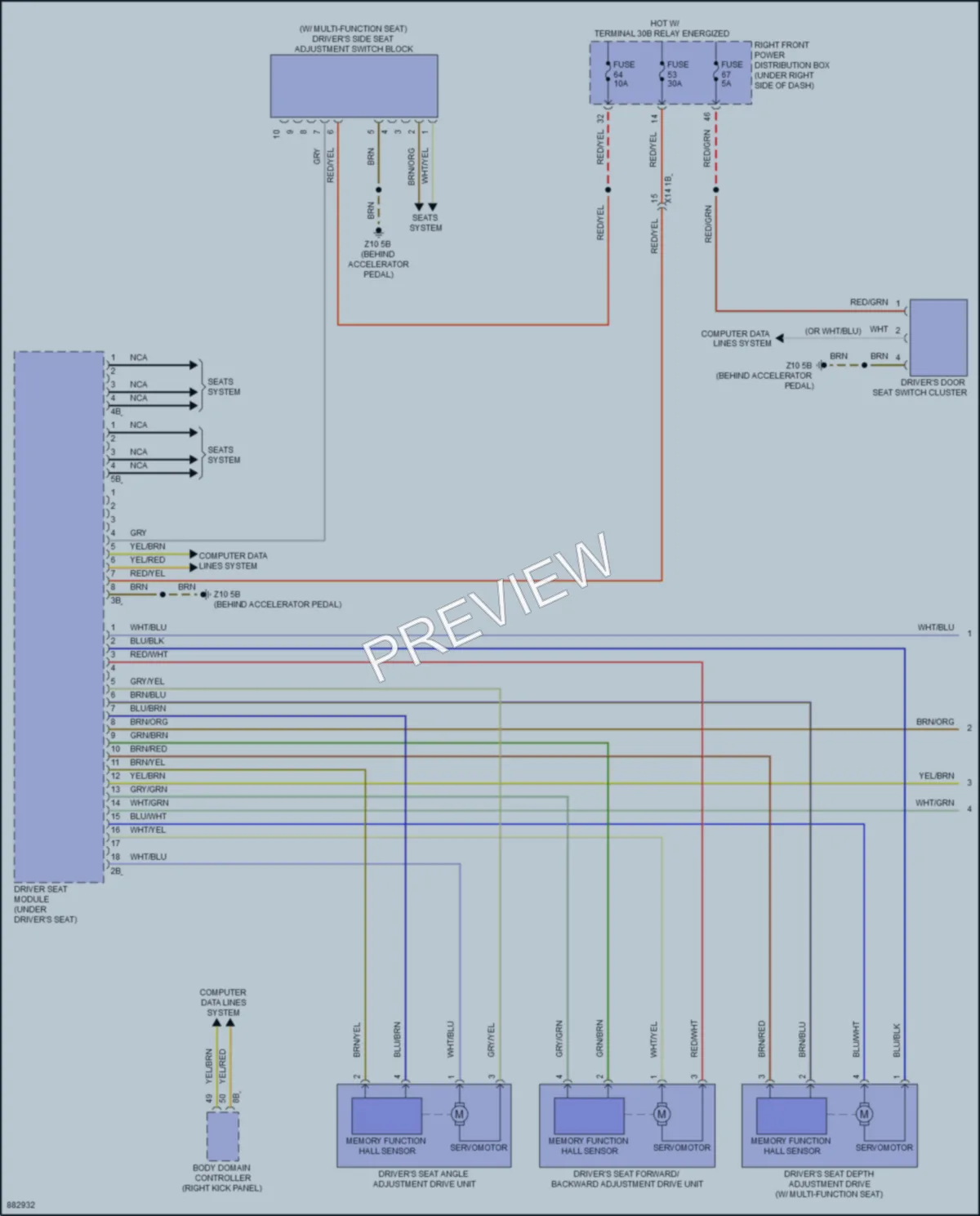 2024 BMW X5M Memory Systems wiring diagram preview