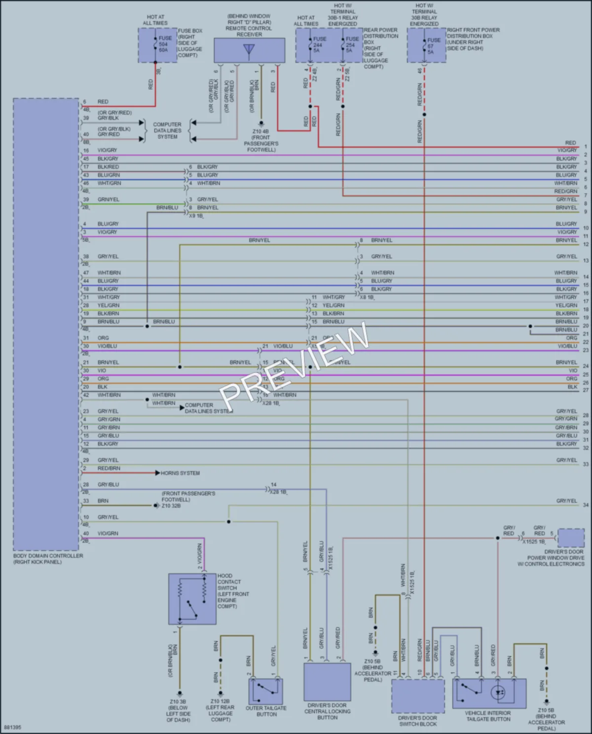 2024 BMW X5M Power Door Locks wiring diagram preview