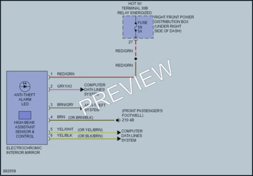 2024 BMW X5M Power Mirrors wiring diagram preview