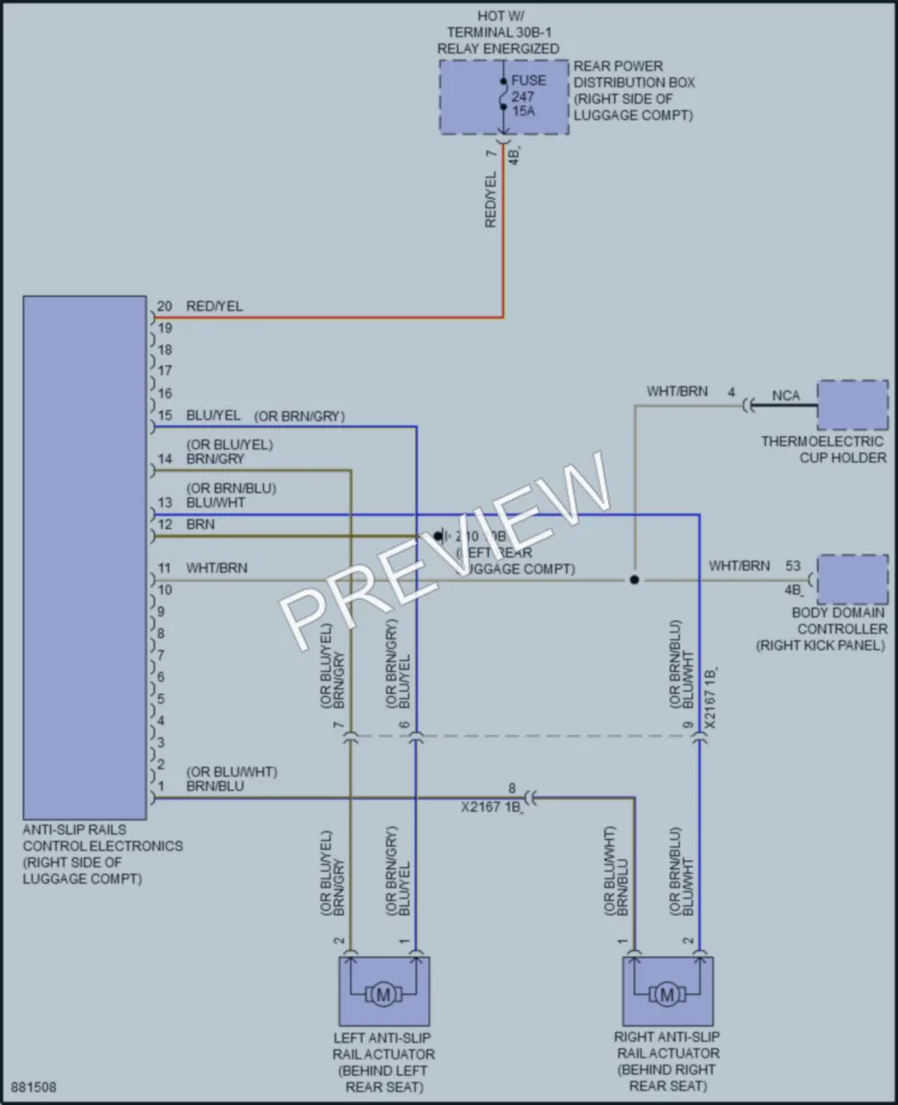 2024 BMW X5M Trunk Tailgate Fuel Door wiring diagram preview