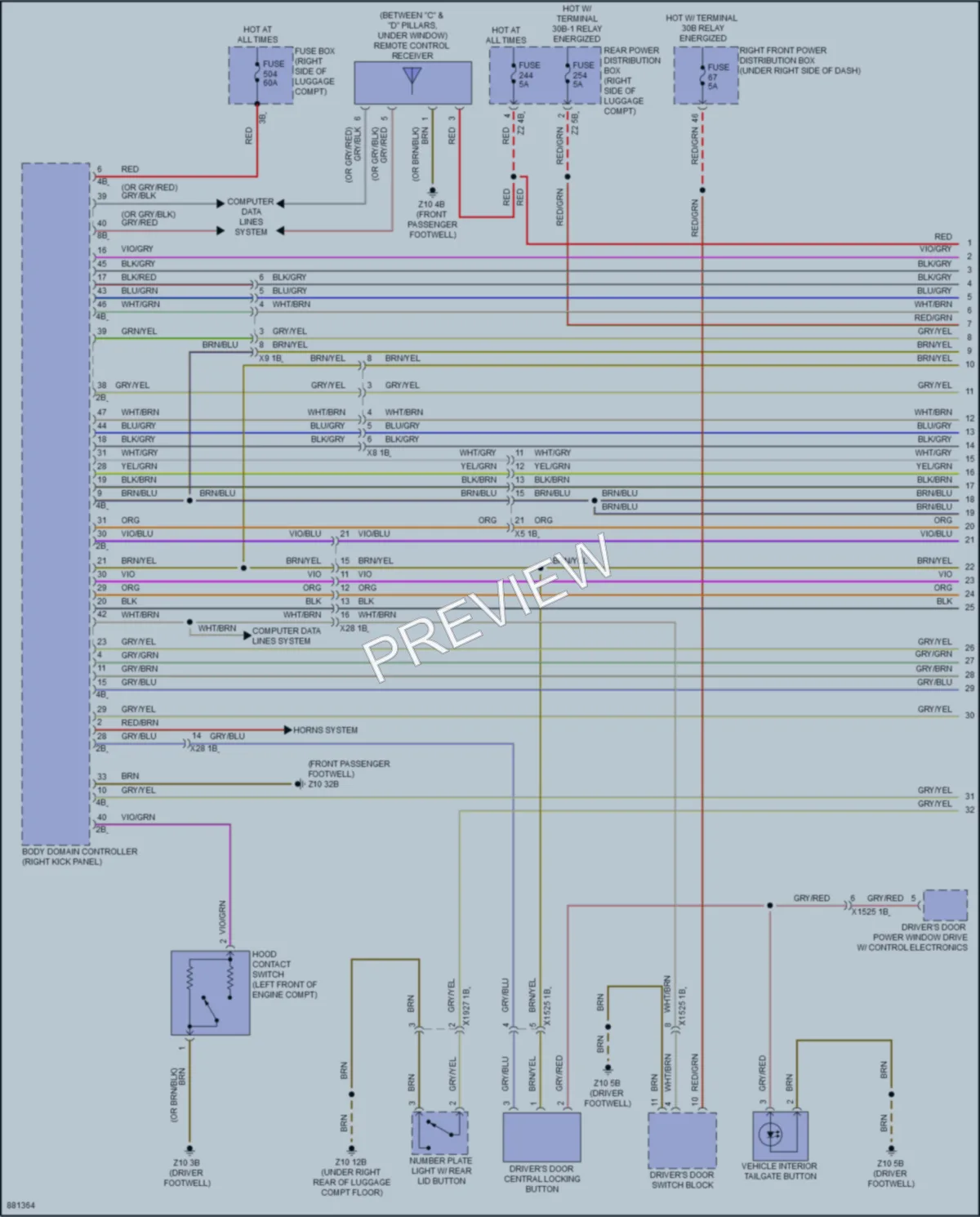 2024 BMW X6 Power Door Locks wiring diagram preview