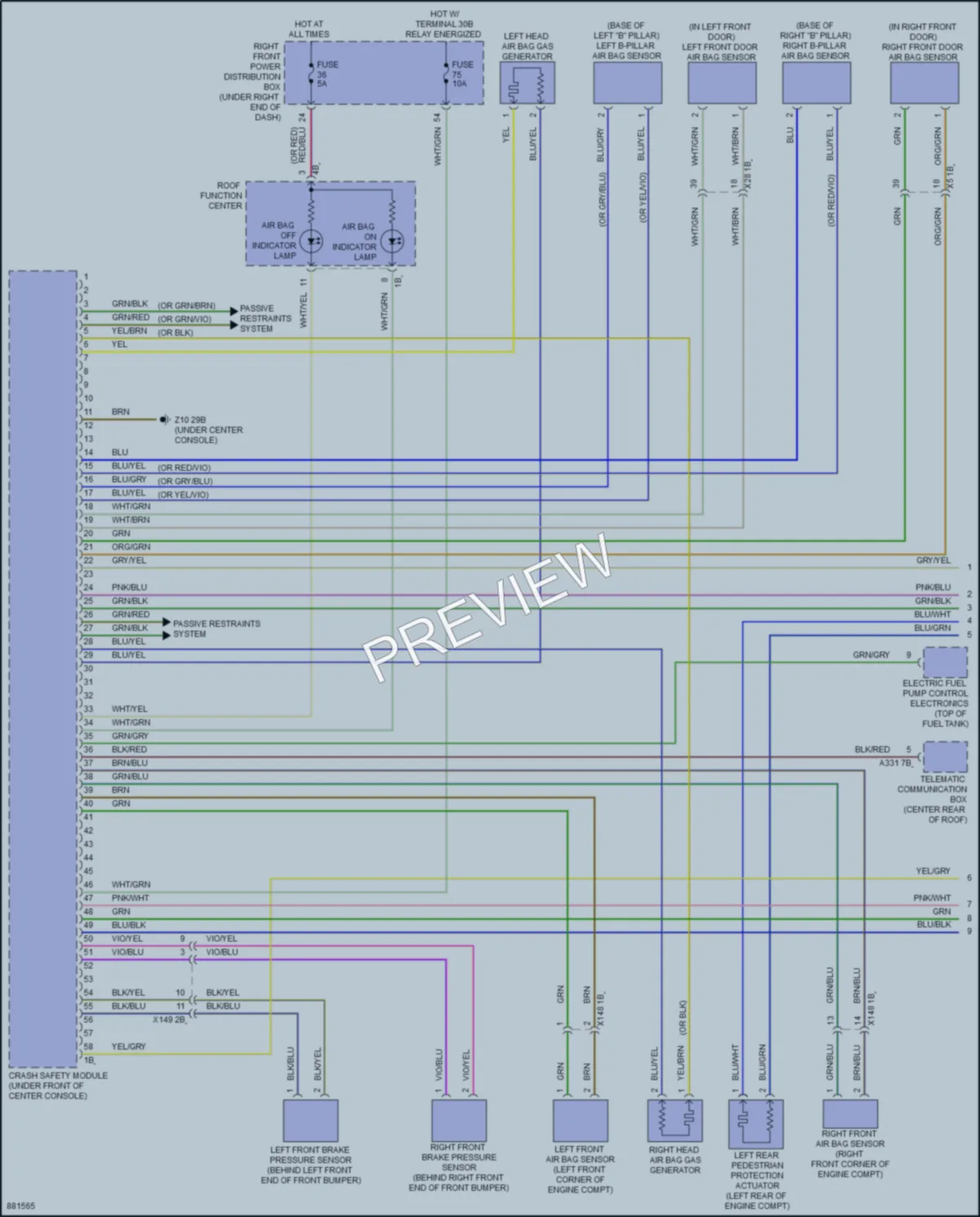 2024 BMW X6 Supplemental Restraints wiring diagram preview
