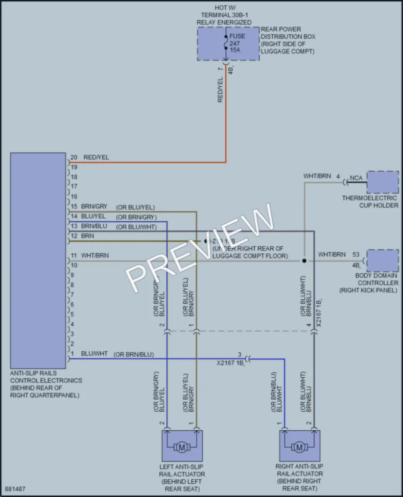 2024 BMW X6 Trunk Tailgate Fuel Door wiring diagram preview