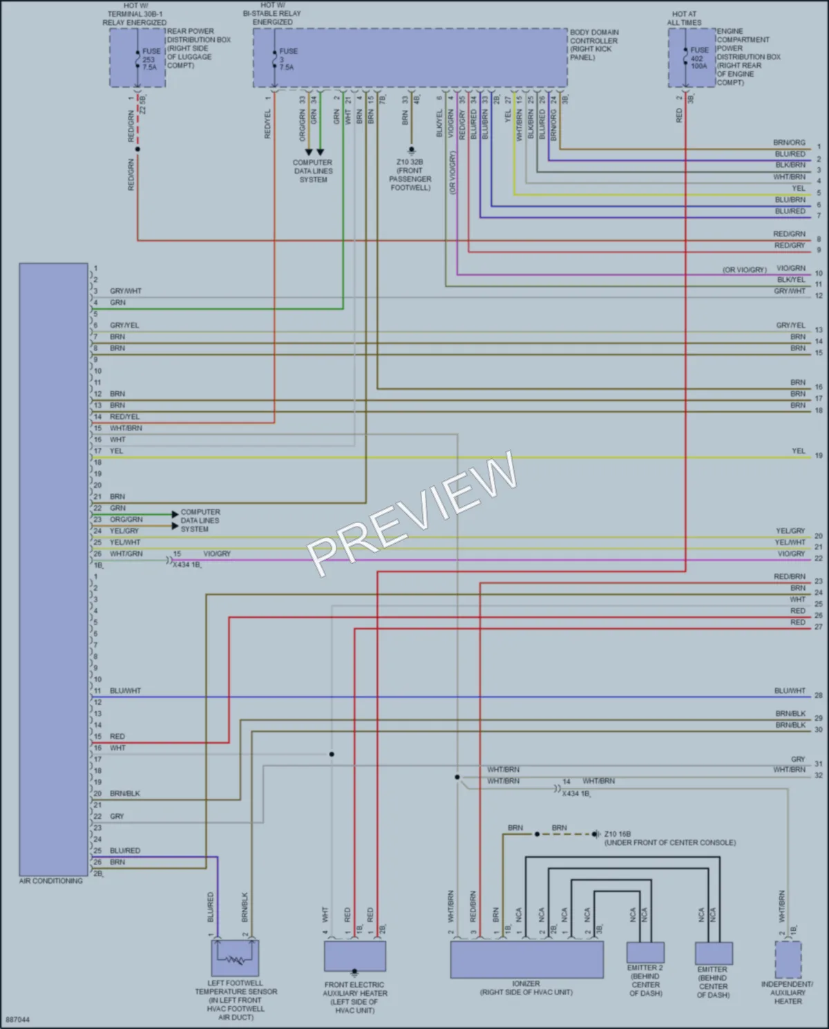 2024 BMW X6M Air Conditioning wiring diagram preview