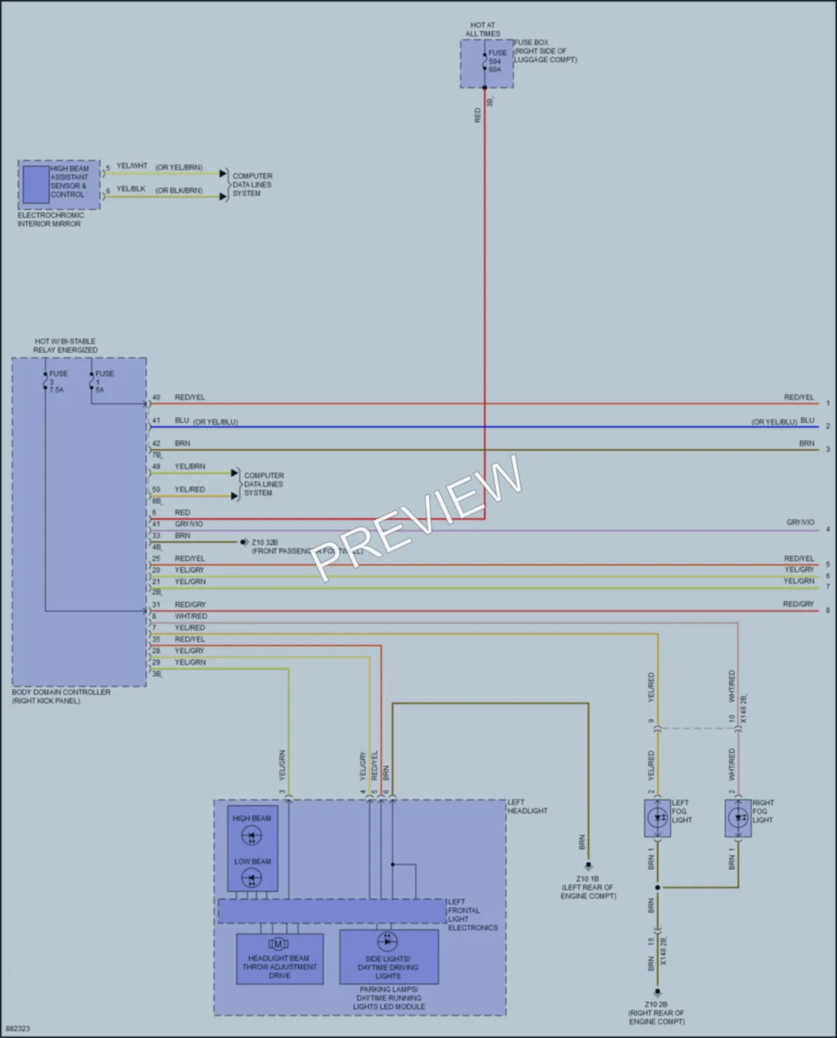 2024 BMW X6M Headlights wiring diagram preview