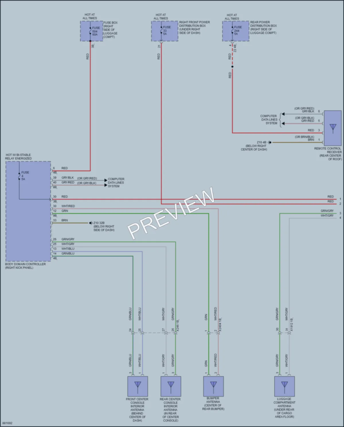 2024 BMW X7 Anti Theft wiring diagram preview