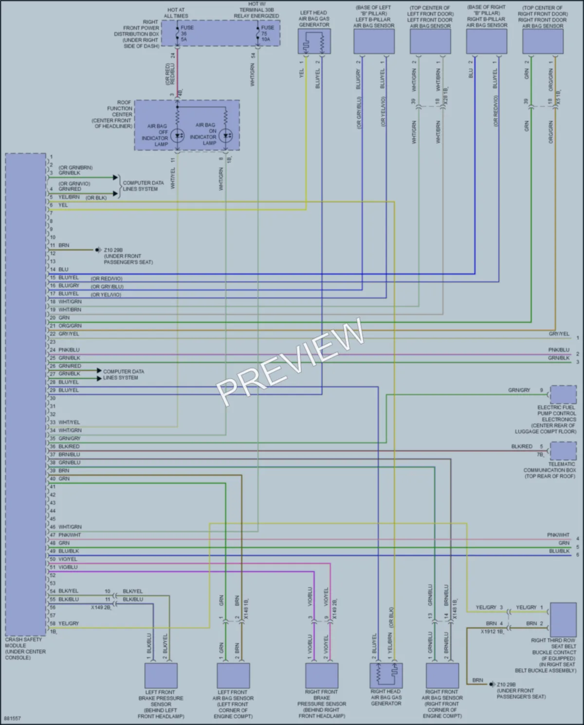 2024 BMW X7 Supplemental Restraints wiring diagram preview
