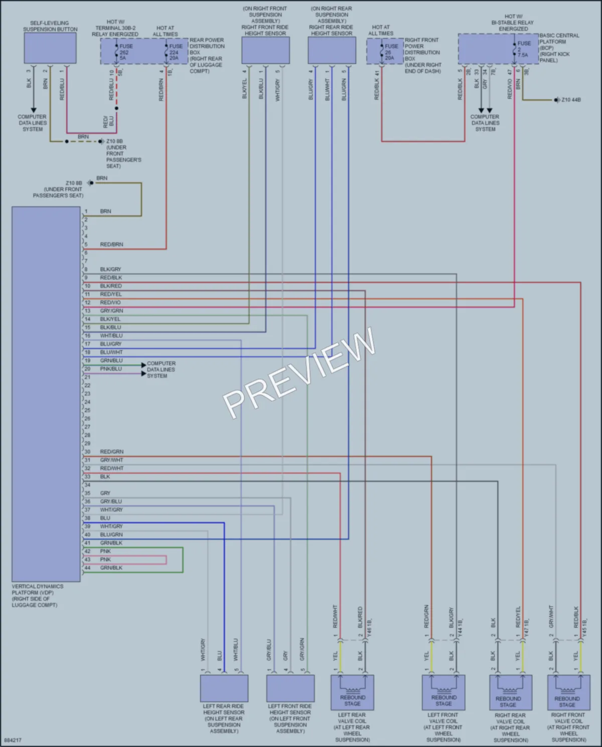 2024 BMW XM Electronic Suspension wiring diagram preview