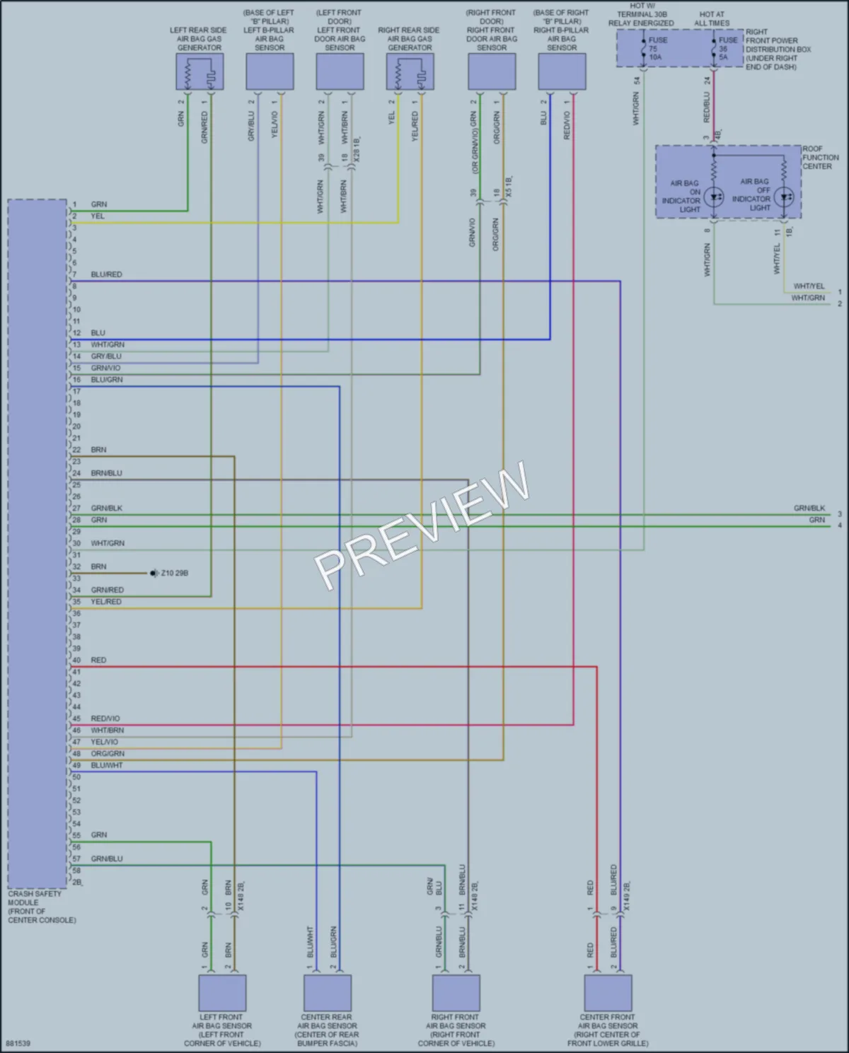 2024 BMW XM Supplemental Restraints wiring diagram preview